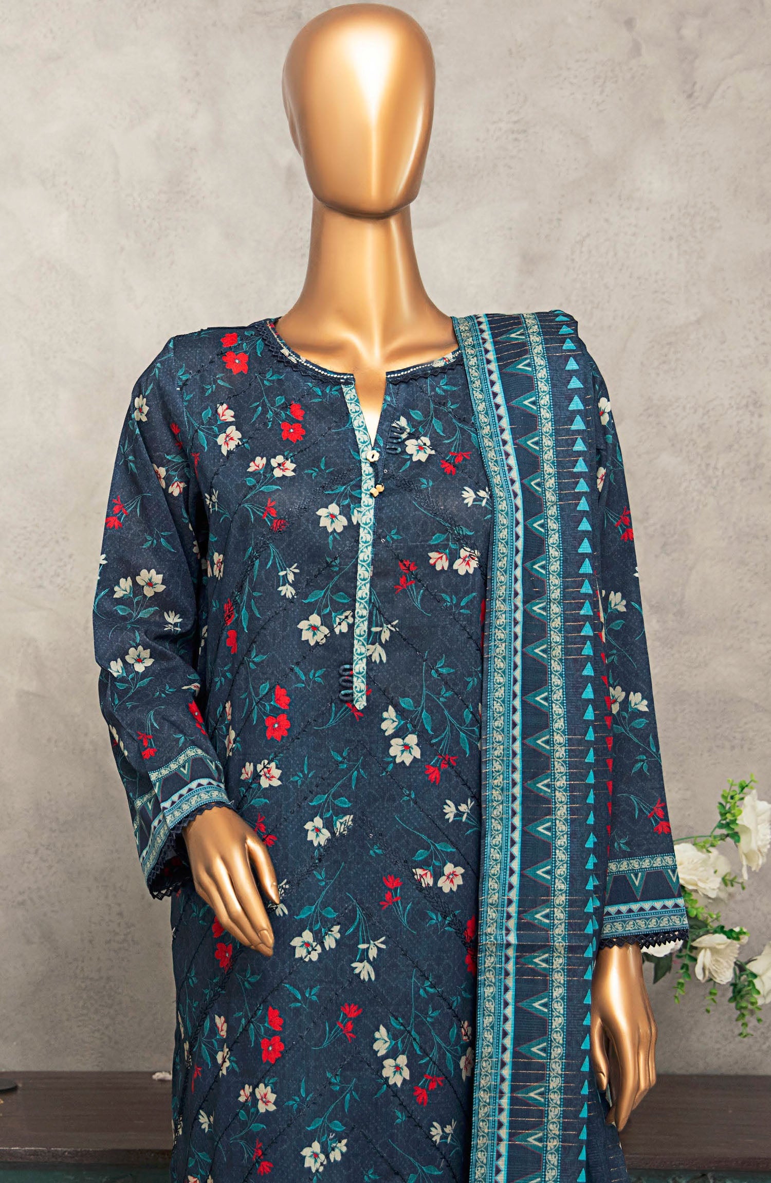 HZ Textile UNSTITCH Meenakari Embroidered Collection 2025 D-10