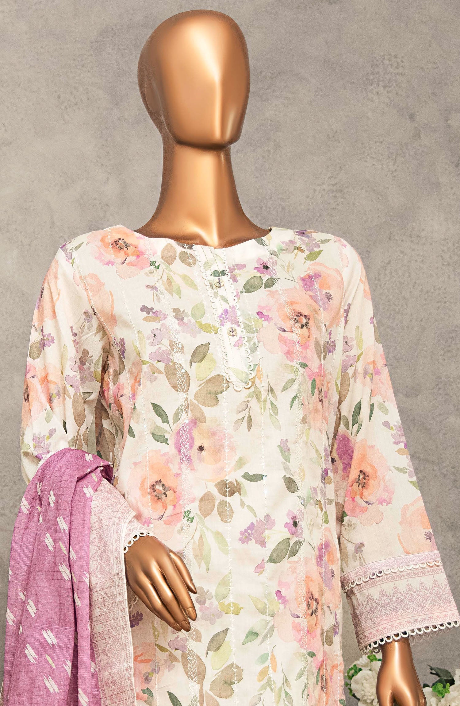 HZ Textile UNSTITCH Meenakari Embroidered Collection 2025 D-09