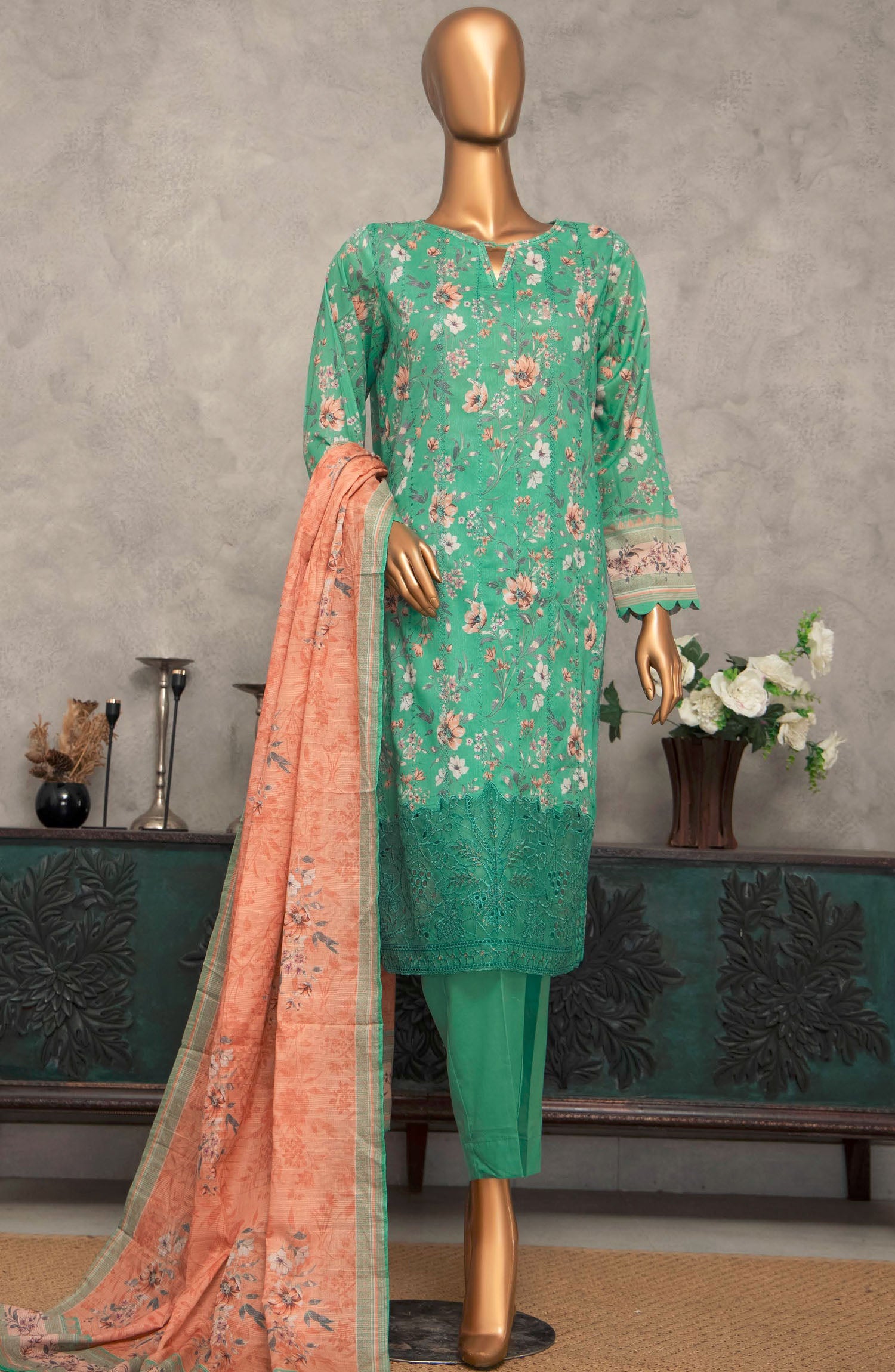 HZ Textile UNSTITCH Meenakari Embroidered Collection 2025 D-08