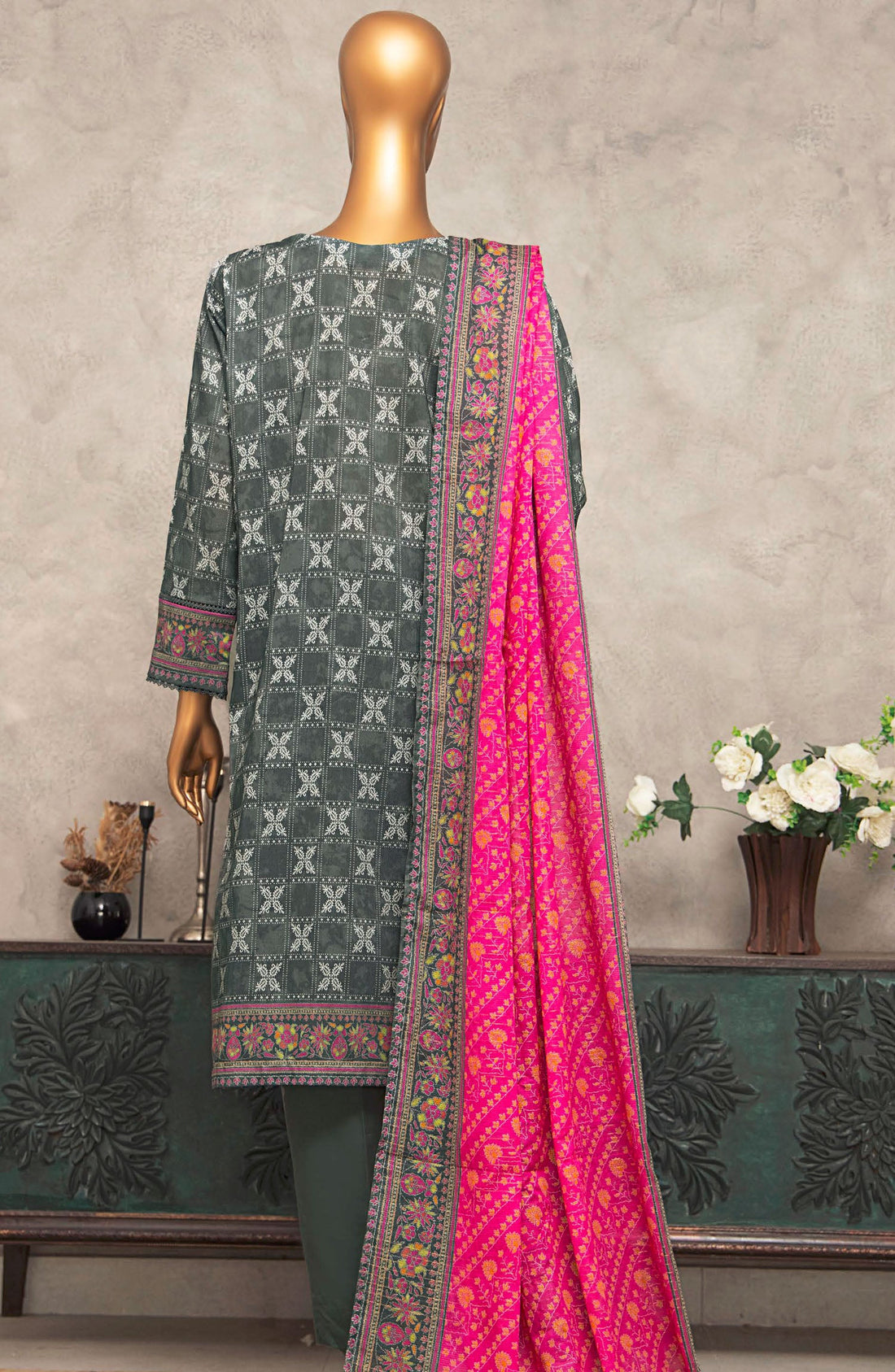 HZ Textile UNSTITCH Meenakari Embroidered Collection 2025 D-06