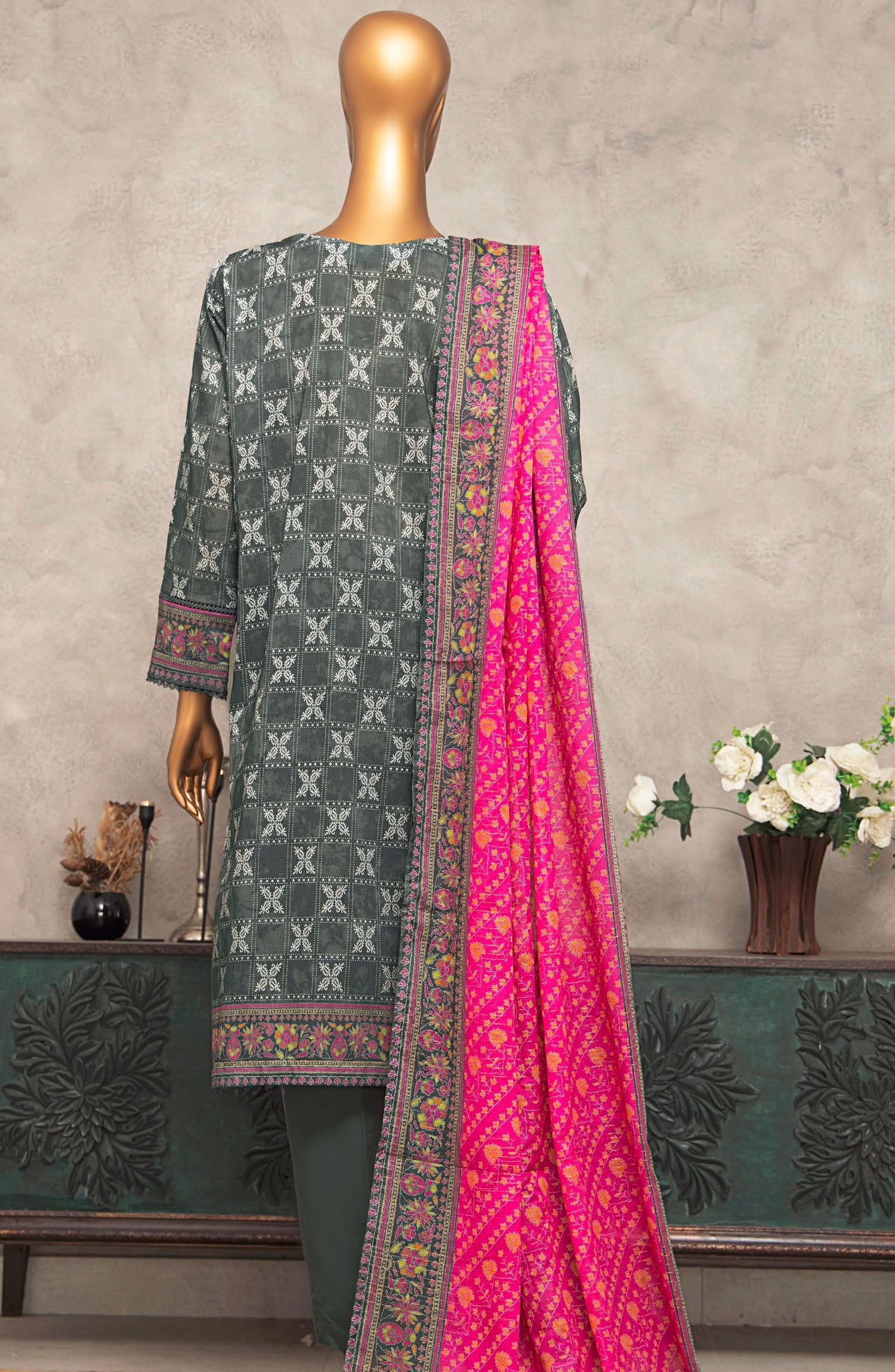 HZ Textile UNSTITCH Meenakari Embroidered Collection 2025 D-06