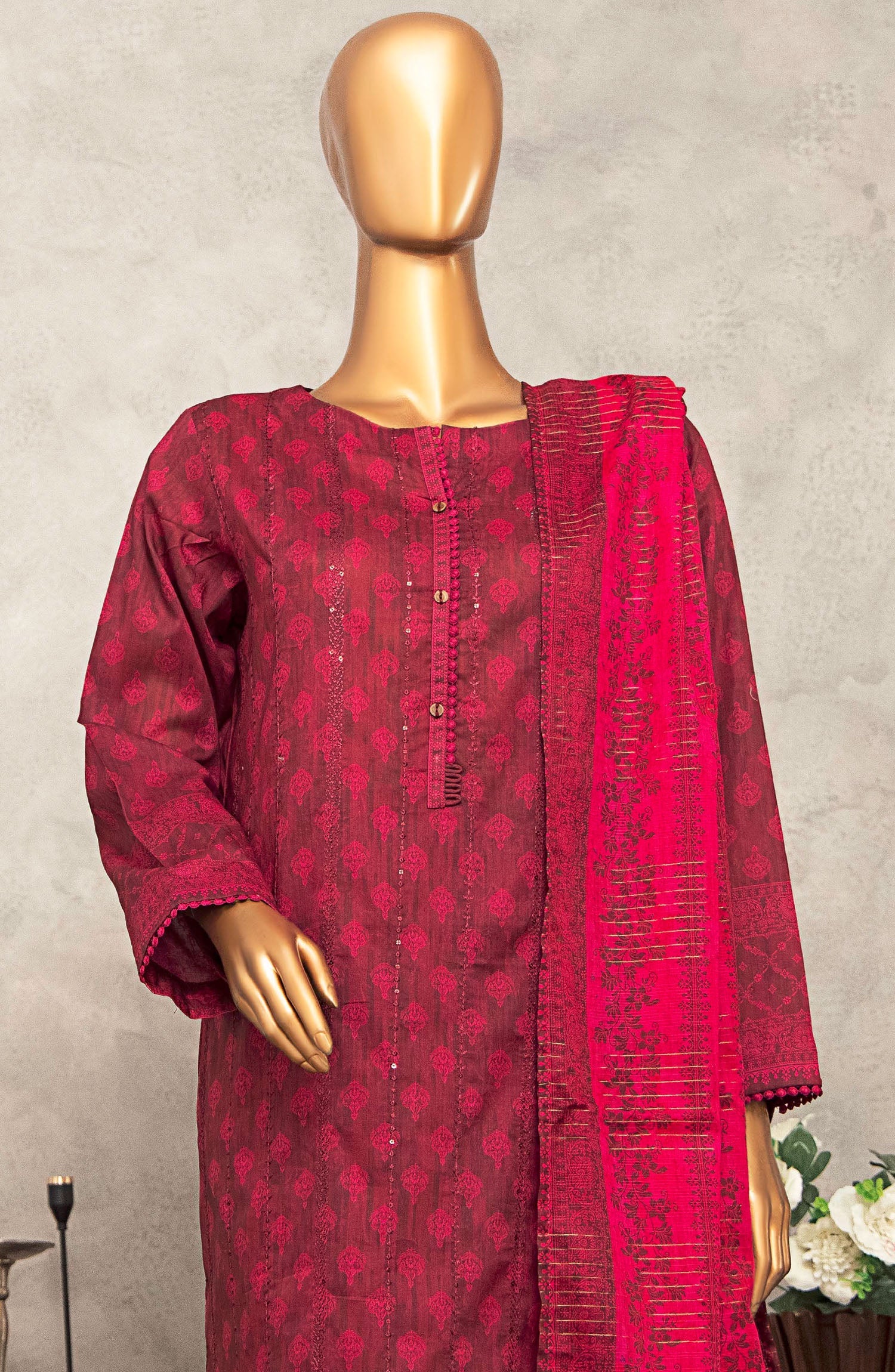 HZ Textile UNSTITCH Meenakari Embroidered Collection 2025 D-04