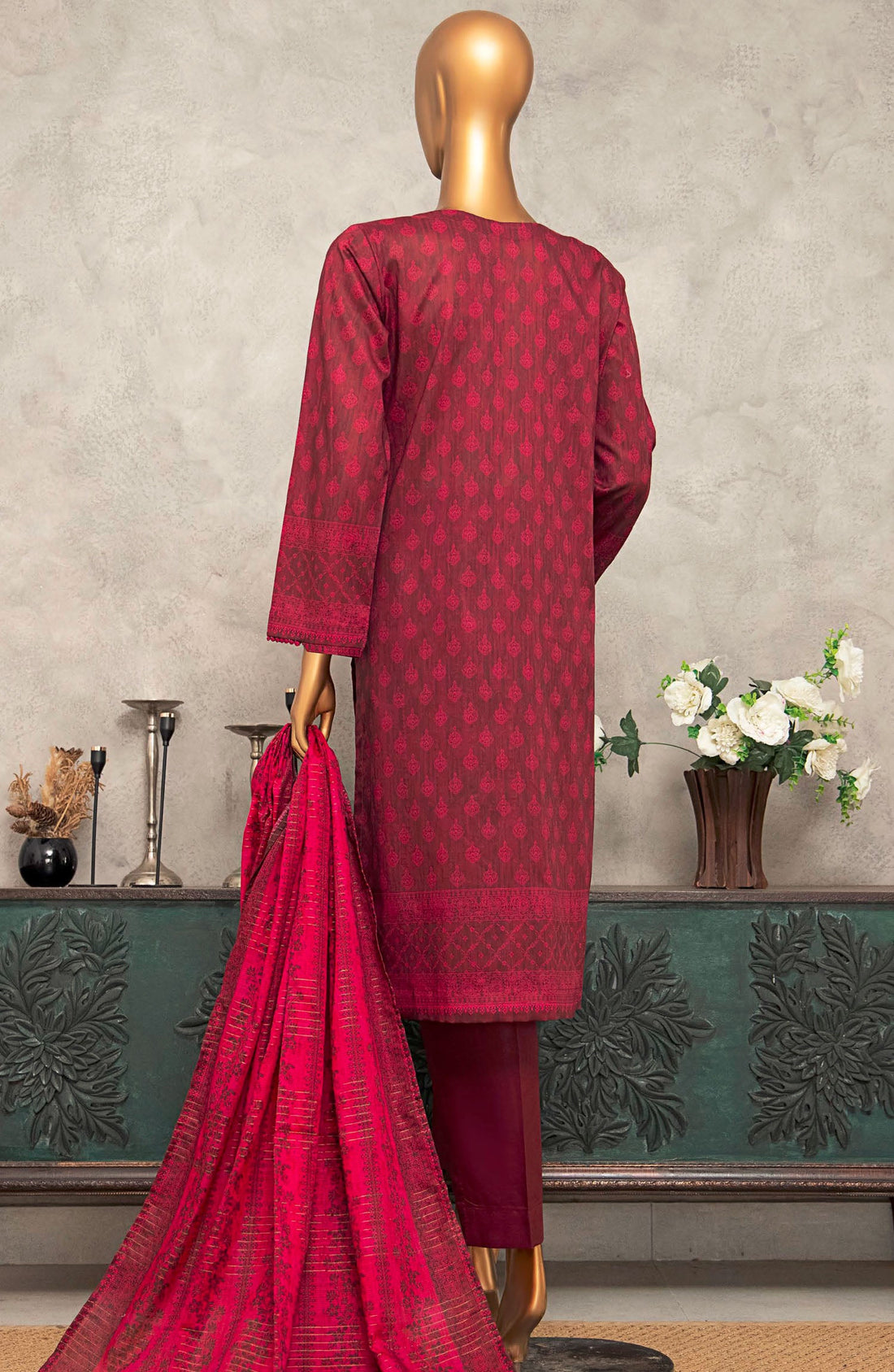 HZ Textile UNSTITCH Meenakari Embroidered Collection 2025 D-04