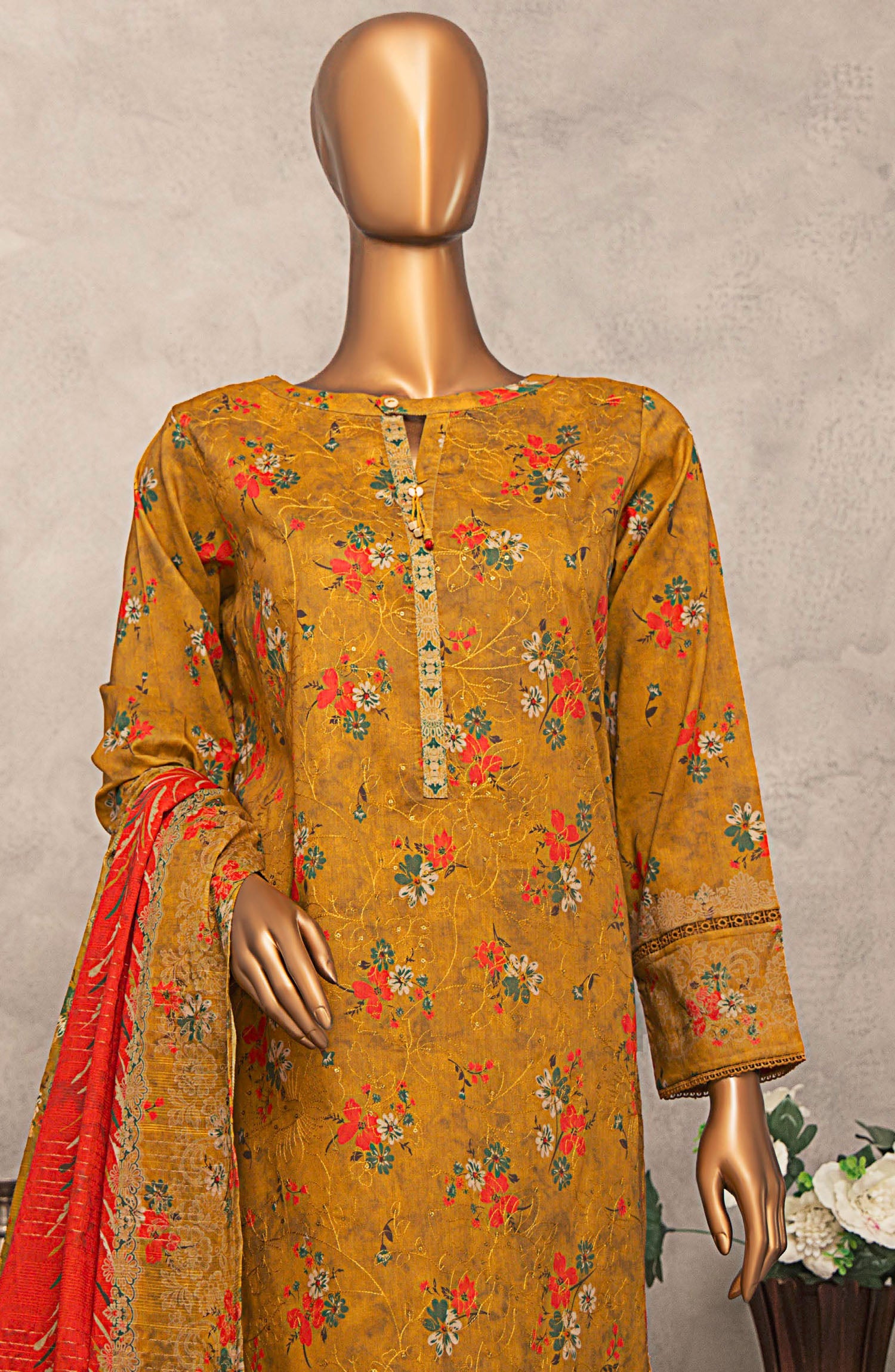 HZ Textile UNSTITCH Meenakari Embroidered Collection 2025 D-03