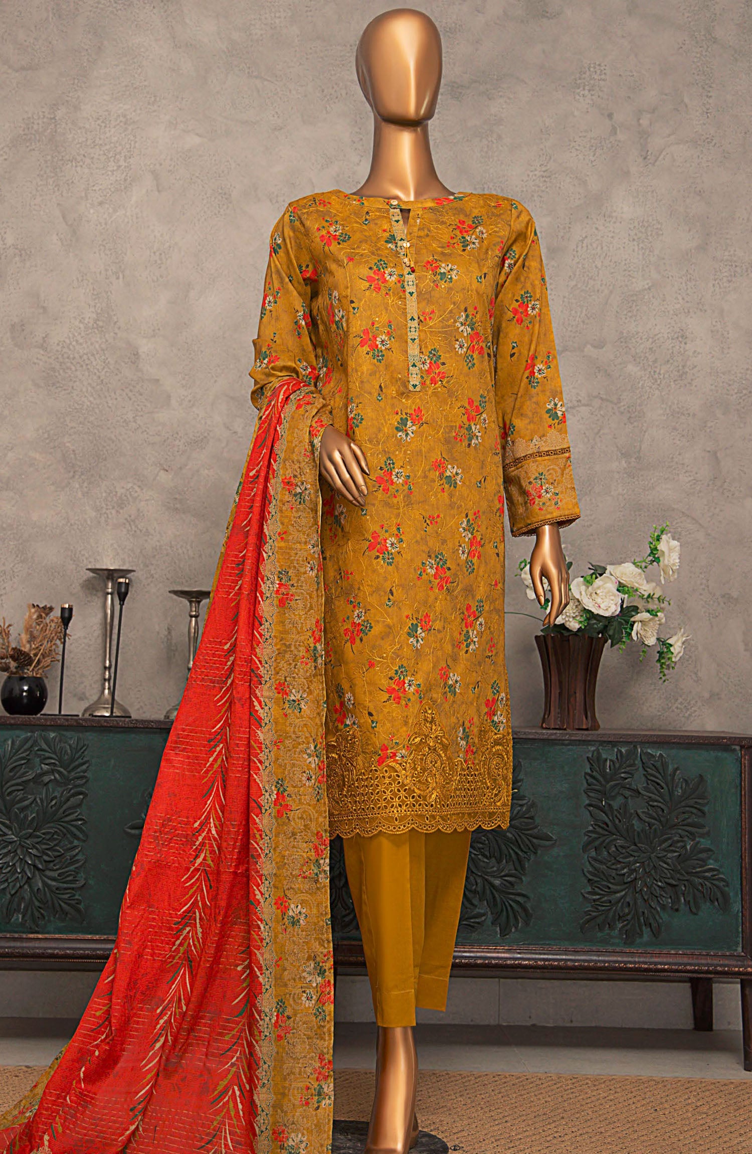 HZ Textile UNSTITCH Meenakari Embroidered Collection 2025 D-03