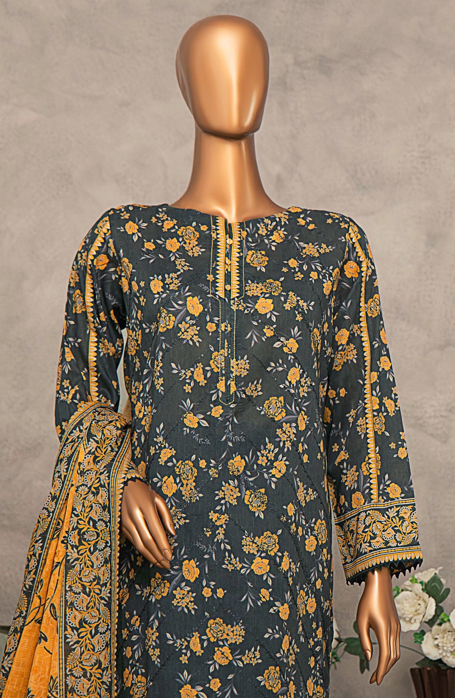 HZ Textile UNSTITCH Meenakari Embroidered Collection 2025 D-02