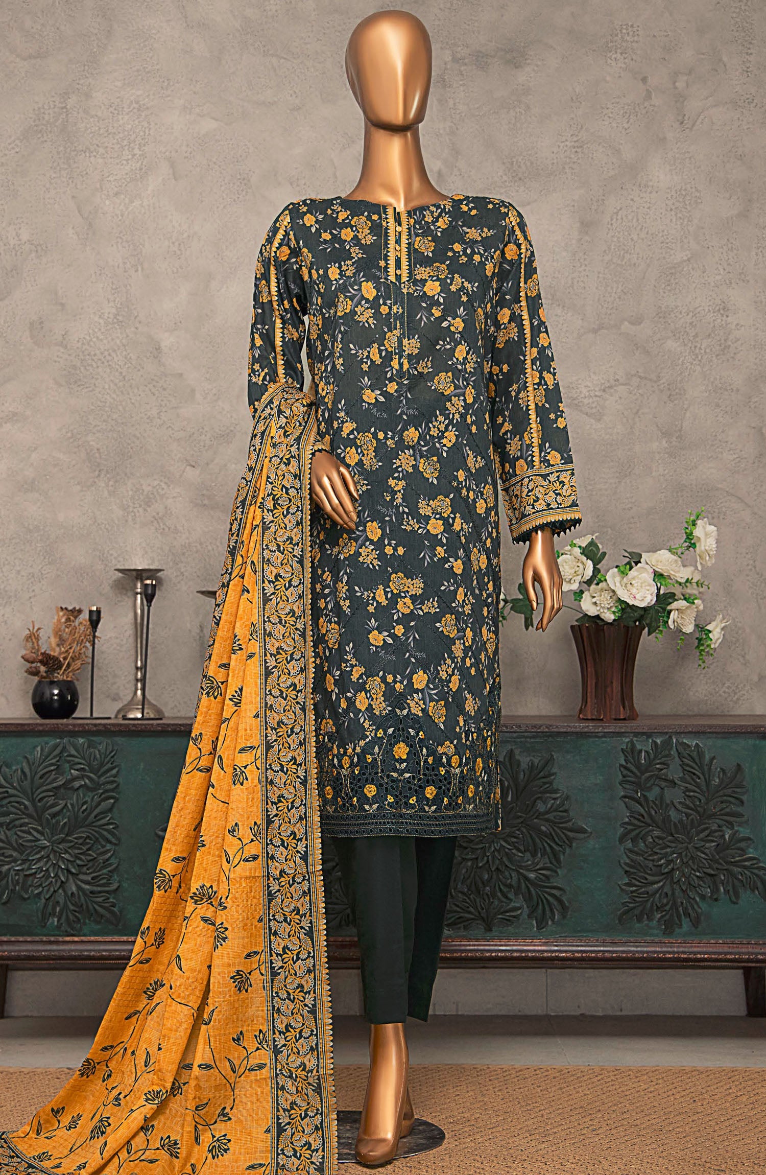 HZ Textile UNSTITCH Meenakari Embroidered Collection 2025 D-02