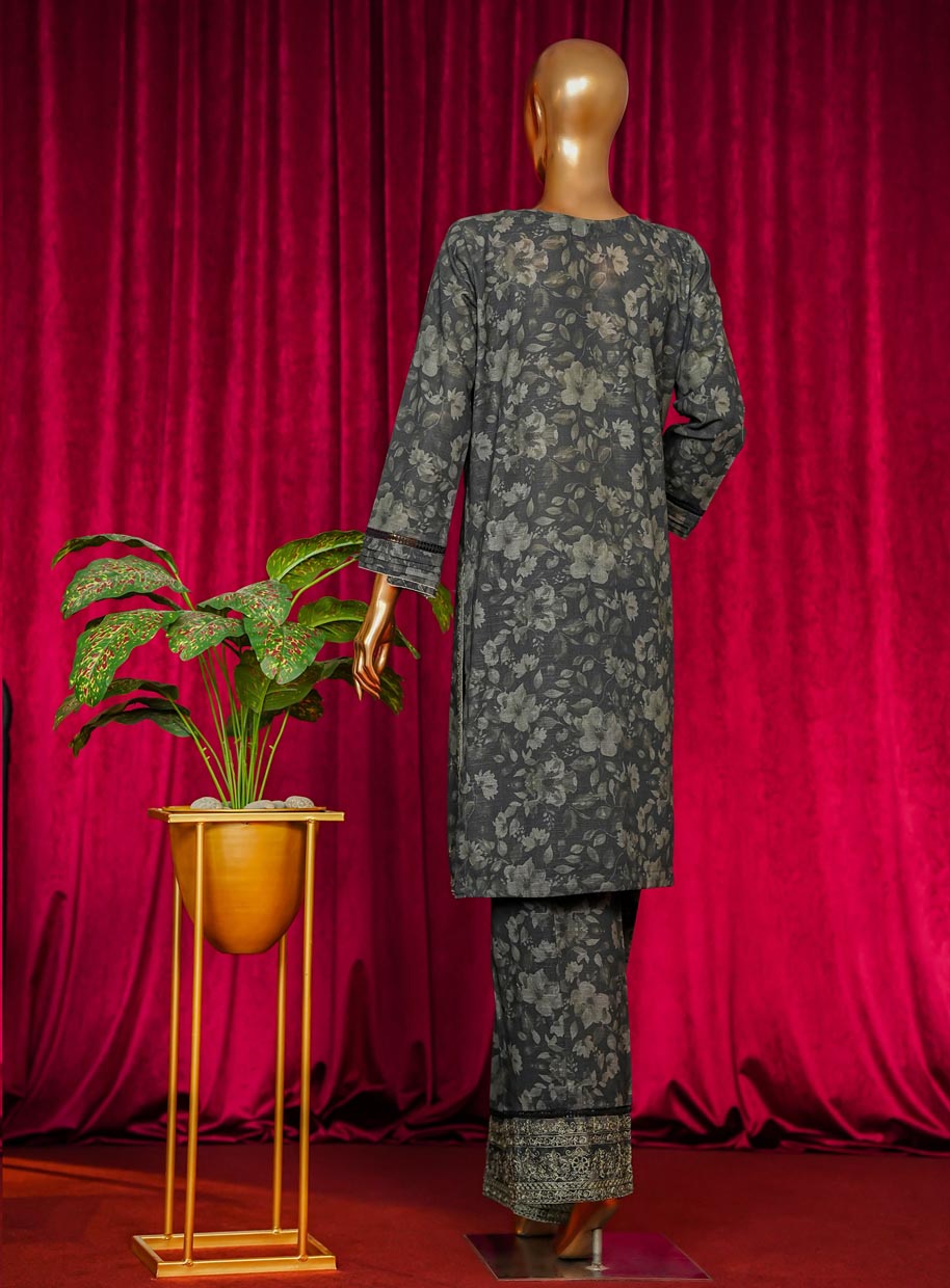 HZ Textile stitched Blooming Winter Khaddar 2Piece Co-ords Stitched Collection 2025 D-01