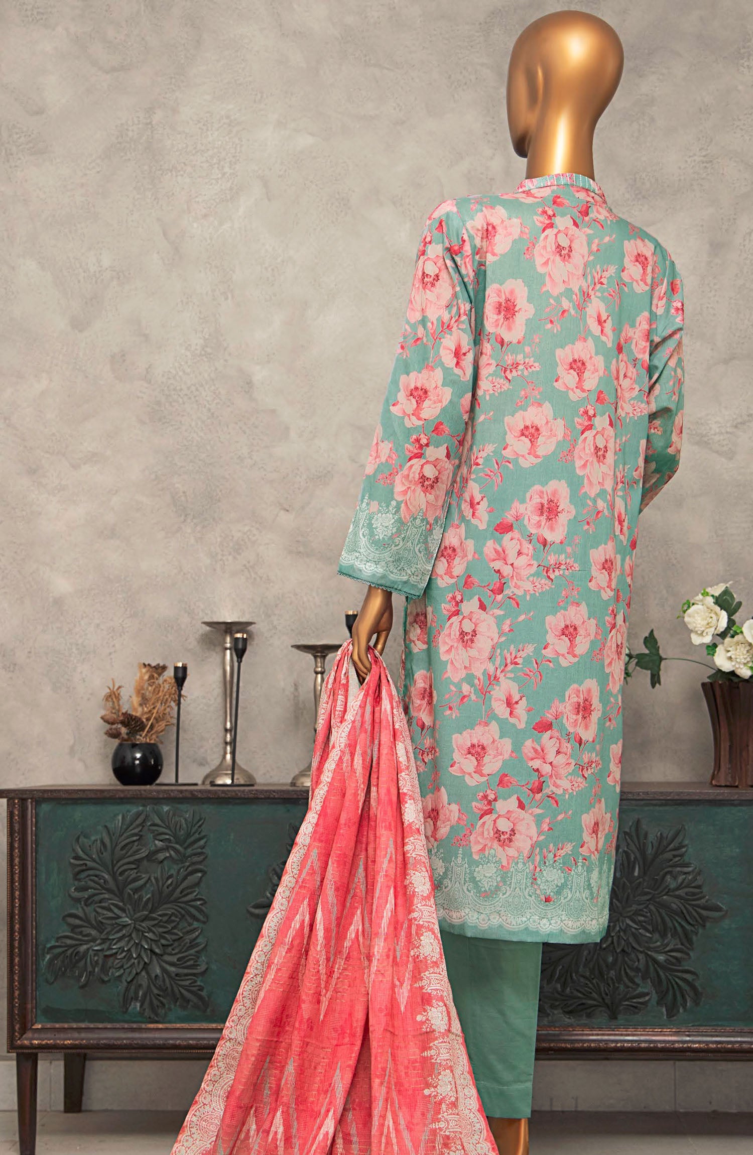 HZ Textile UNSTITCH Meenakari Embroidered Collection 2025 D-01