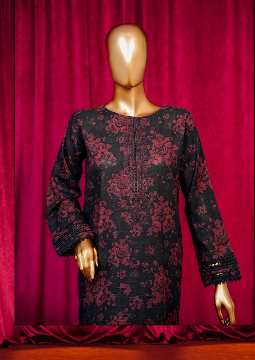 HZ Textile stitched Blooming Winter Khaddar 2Piece Co-ords Stitched Collection 2025 D-05