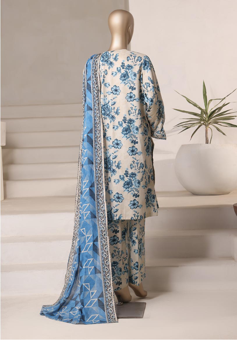 HZ Textile Ready to Wear Rozaana Cambric Printed 3PC Collection 2025 D-04