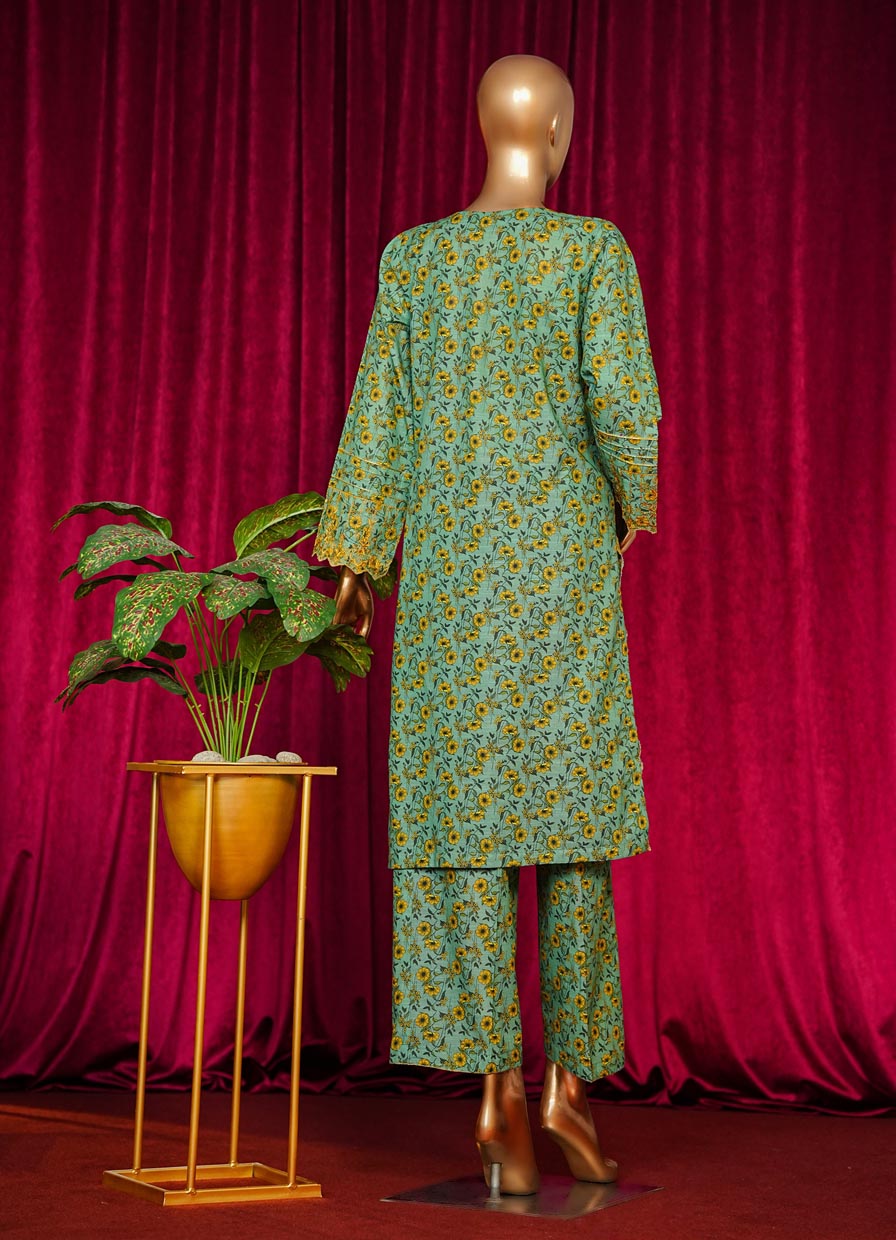 HZ Textile stitched Blooming Winter Khaddar 2Piece Co-ords Stitched Collection 2025 D-06