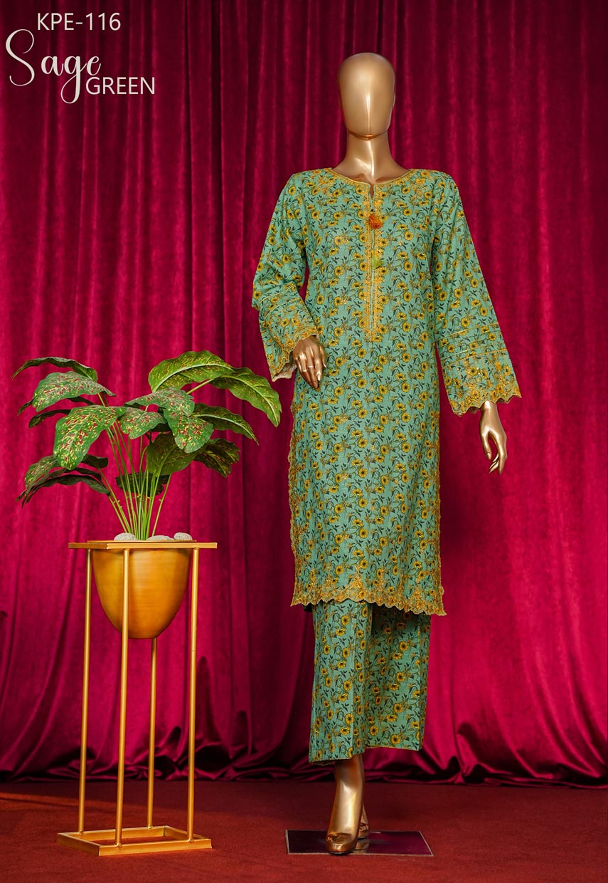 HZ Textile stitched Blooming Winter Khaddar 2Piece Co-ords Stitched Collection 2025 D-06