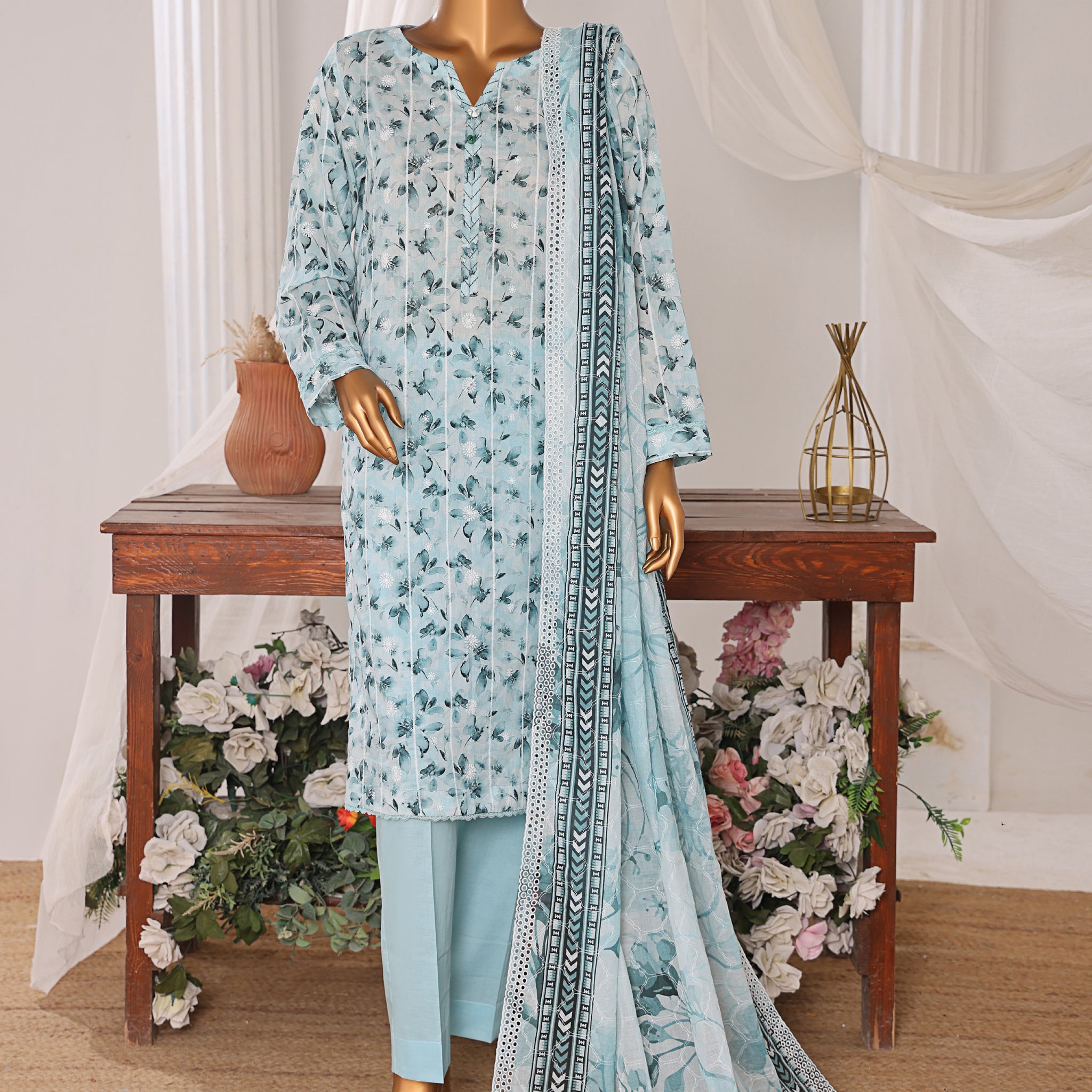 HZ Textile Unstitch Dhagakari Embroidered Collection 2025 D-03