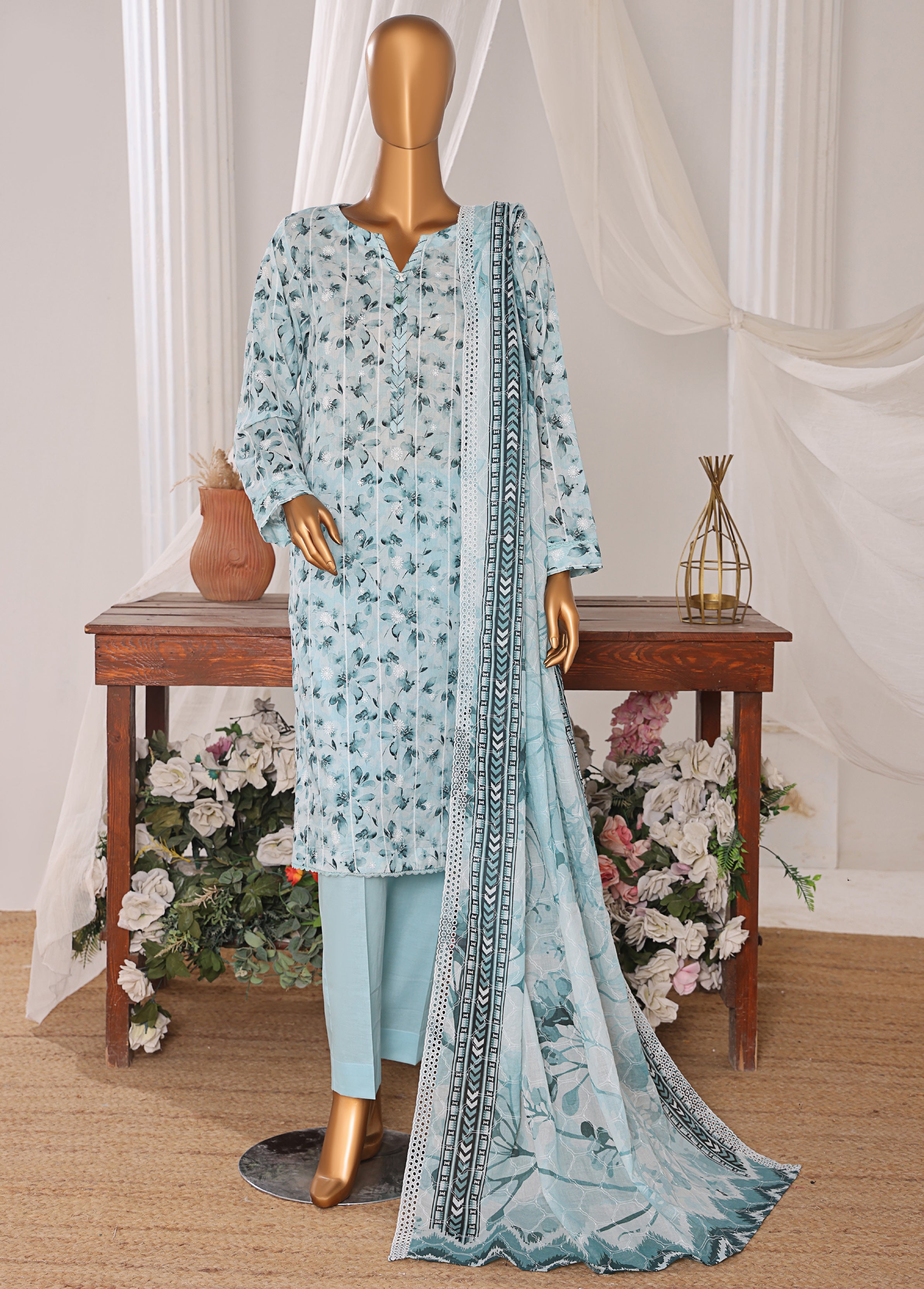 HZ Textile Unstitch Dhagakari Embroidered Collection 2025 D-03