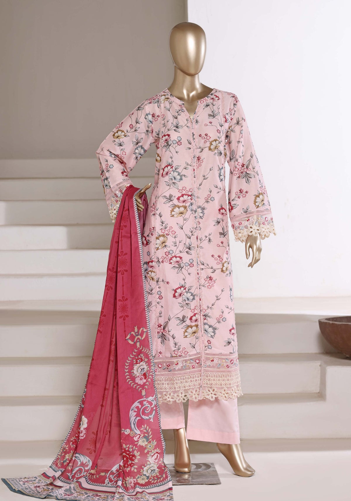 Sadabahar luxury long length Embroidery lawn 3piece stitched collection D-03