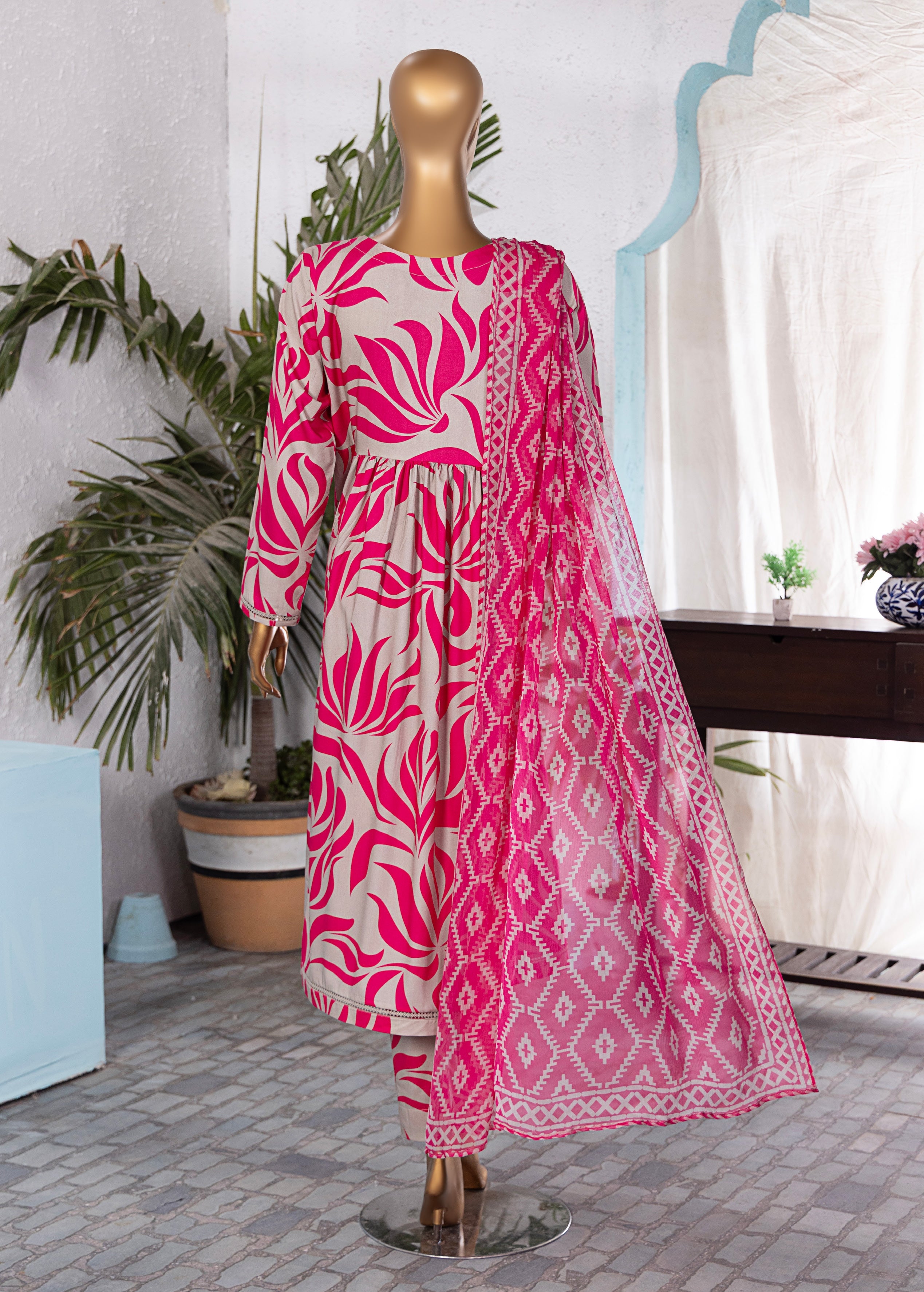 HZ Textile Unstitched Full Suit Linen Wintry Collection 25 D-02