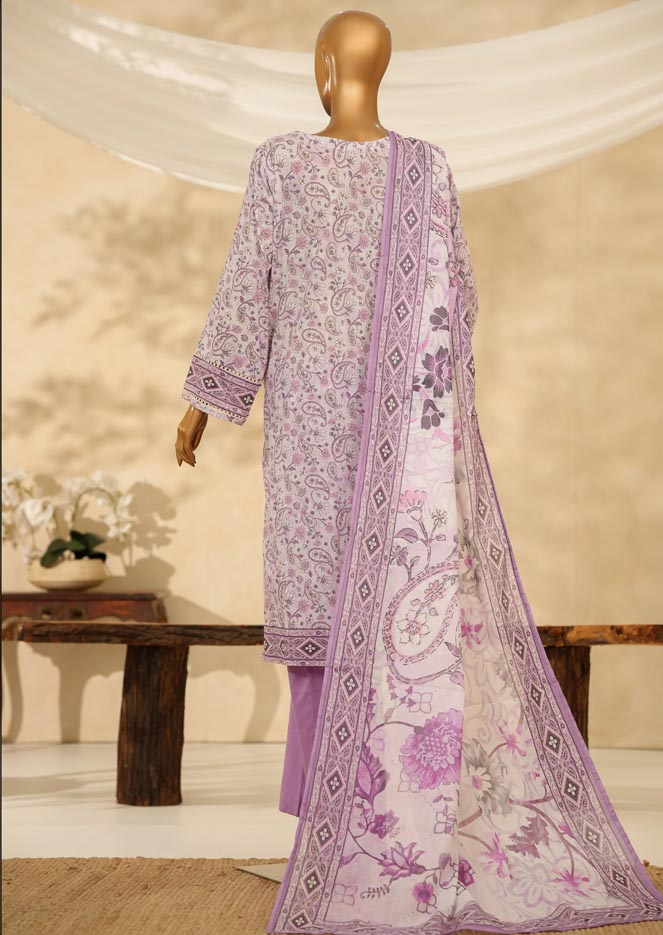 HZ Textile Ready to Wear PRINTKARI CAMBRIC Chikankari 3PC Collection 2025 D-04