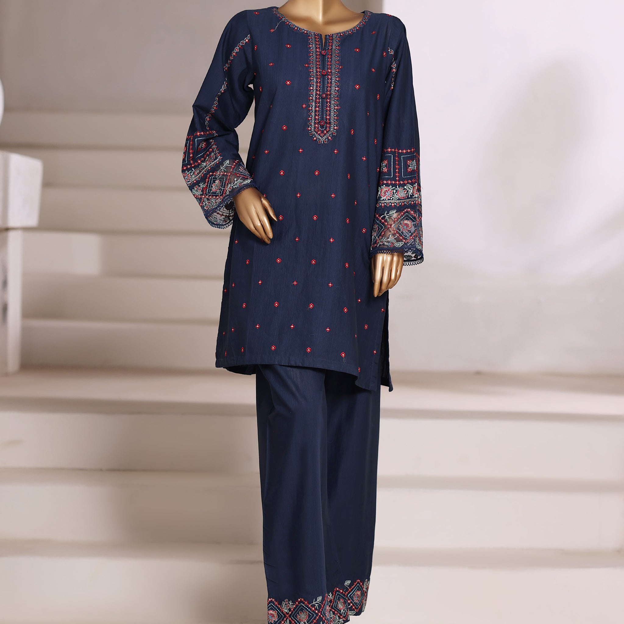 SADABAHAR Vybe Embroidered Set 2PlECE STITCHED COLLECTION 2025 D-302 Blue