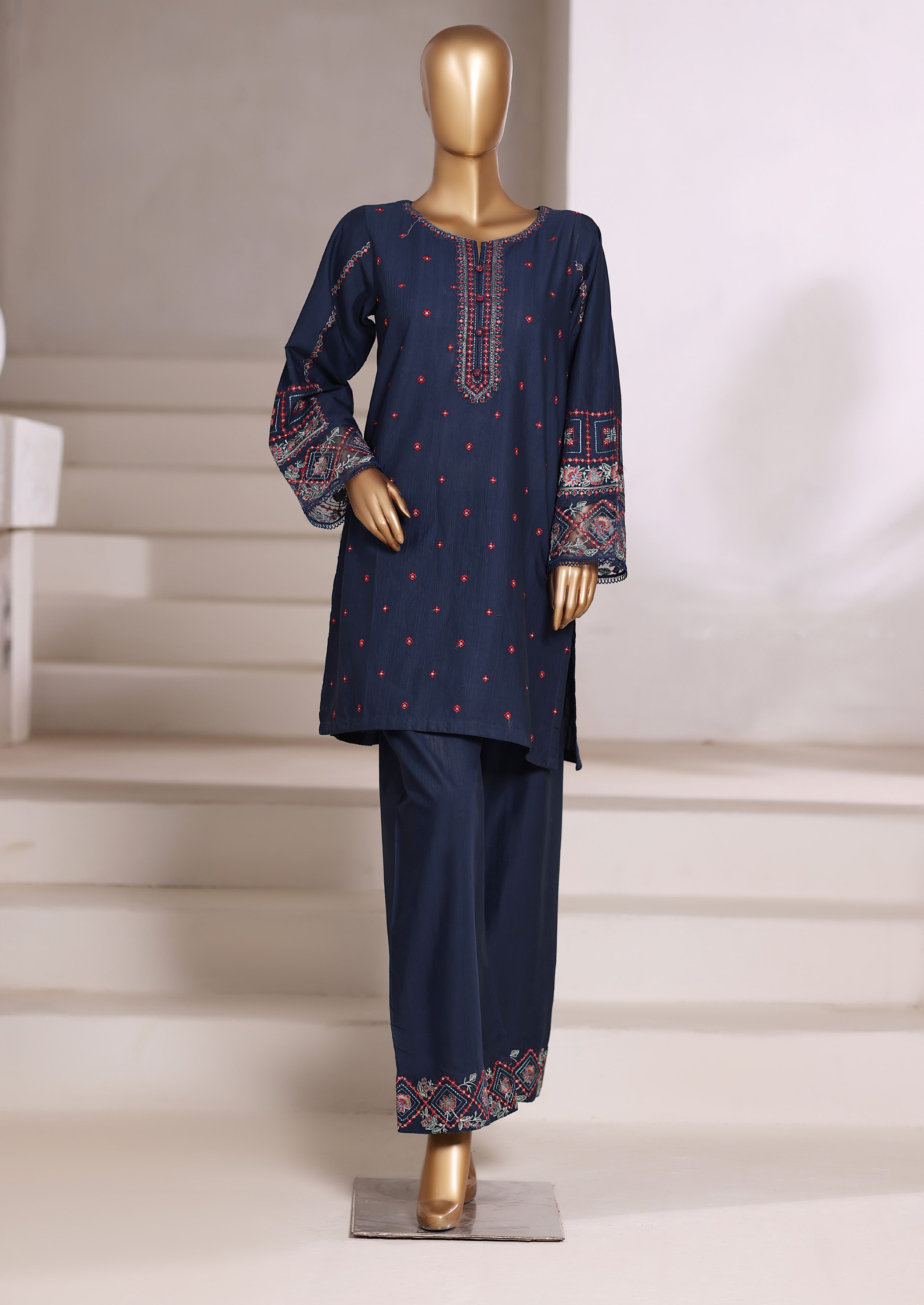 SADABAHAR Vybe Embroidered Set 2PlECE STITCHED COLLECTION 2025 D-302 Blue