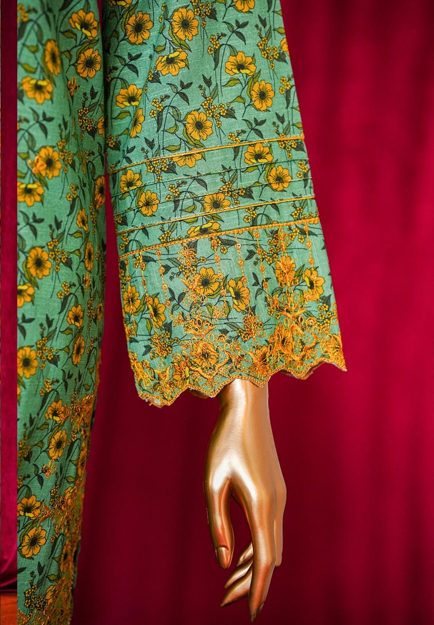 HZ Textile stitched Blooming Winter Khaddar 2Piece Co-ords Stitched Collection 2025 D-06