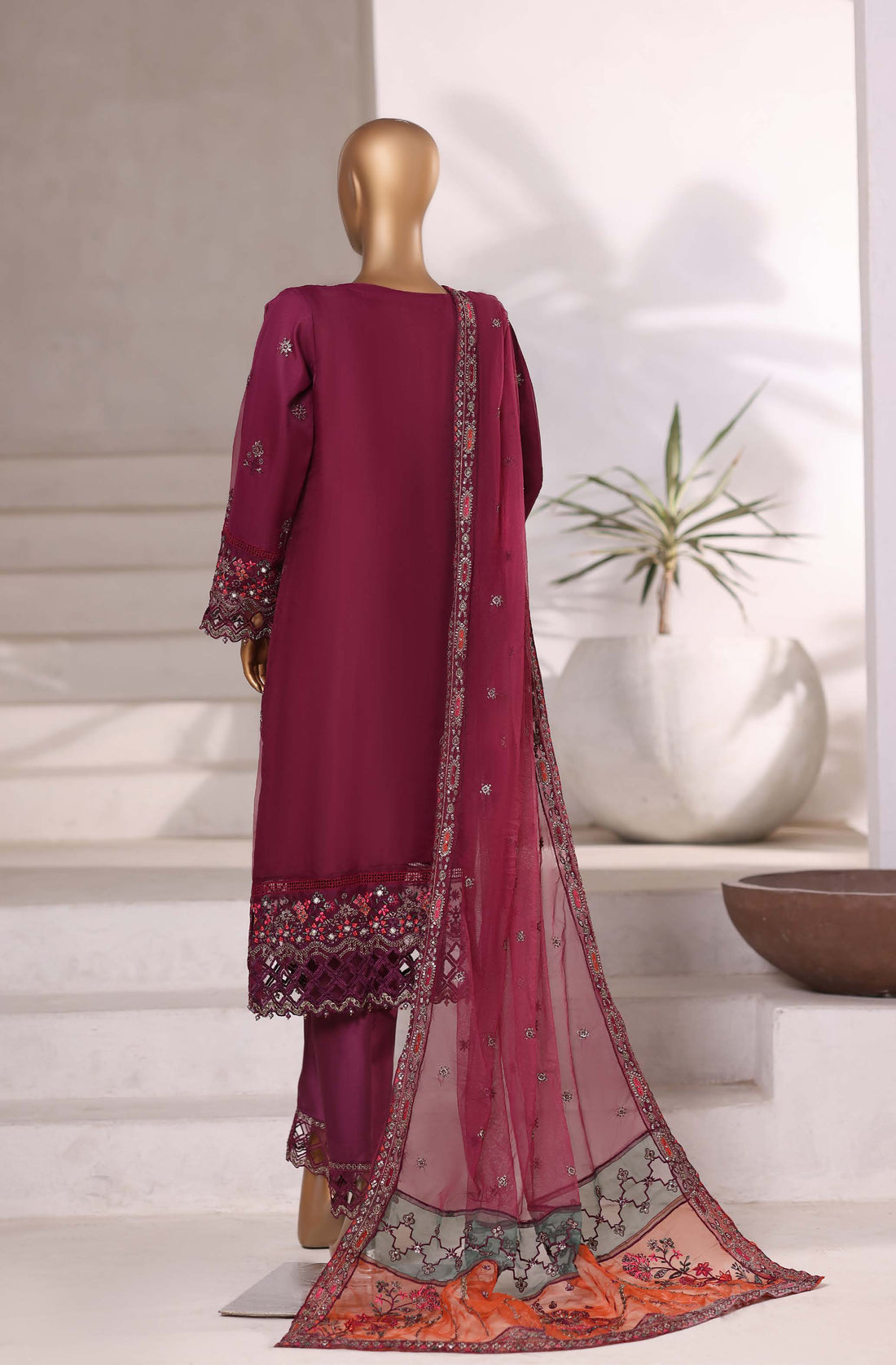 SADABAHAR LUXURY FORMAZ FESTIVE MAHPARA VOL-18 ORGANZA "EMBROIDERED 3 PIECE STITCHED COLLECTION 2025 D-03