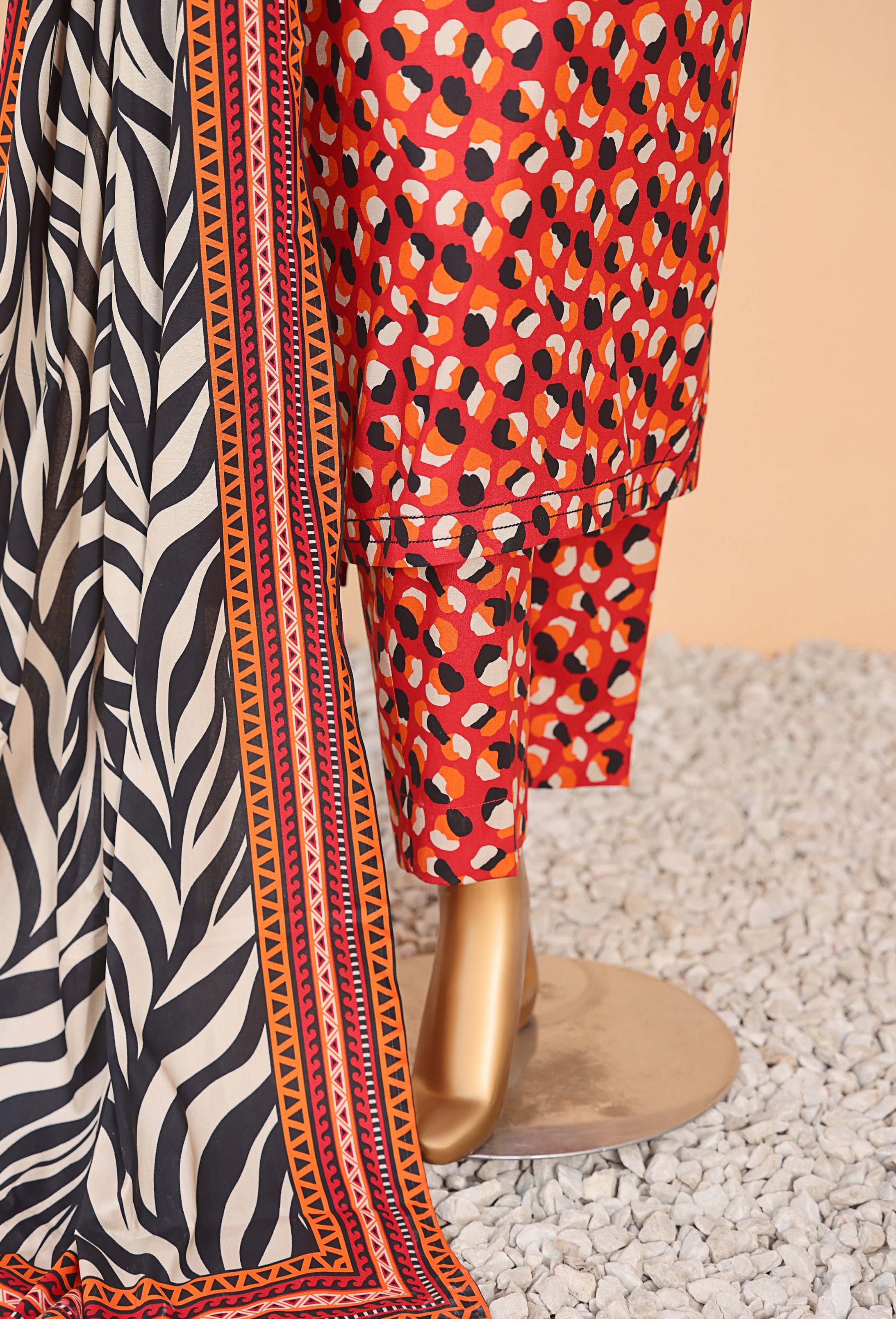 HZ Textile Unstitched Full Suit Linen Wintry Vol-4 Collection 25 D-02