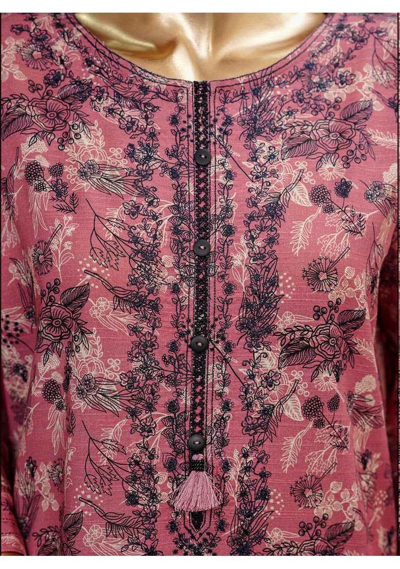 HZ Textile stitched Blooming Winter Khaddar 2Piece Co-ords Stitched Collection 2025 D-07