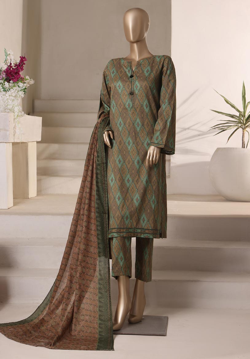 HZ Textile Ready to Wear Rozaana Cambric Printed 3PC Collection 2025 D-05