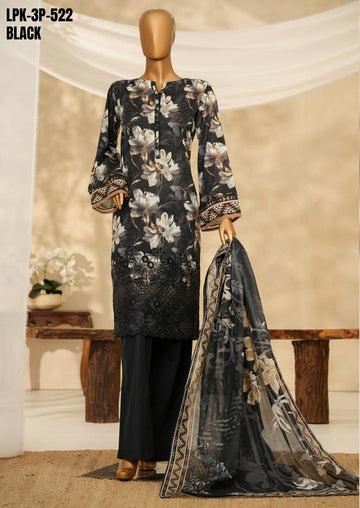 HZ Textile Ready to Wear PRINTKARI CAMBRIC Chikankari 3PC Collection 2025 D-05