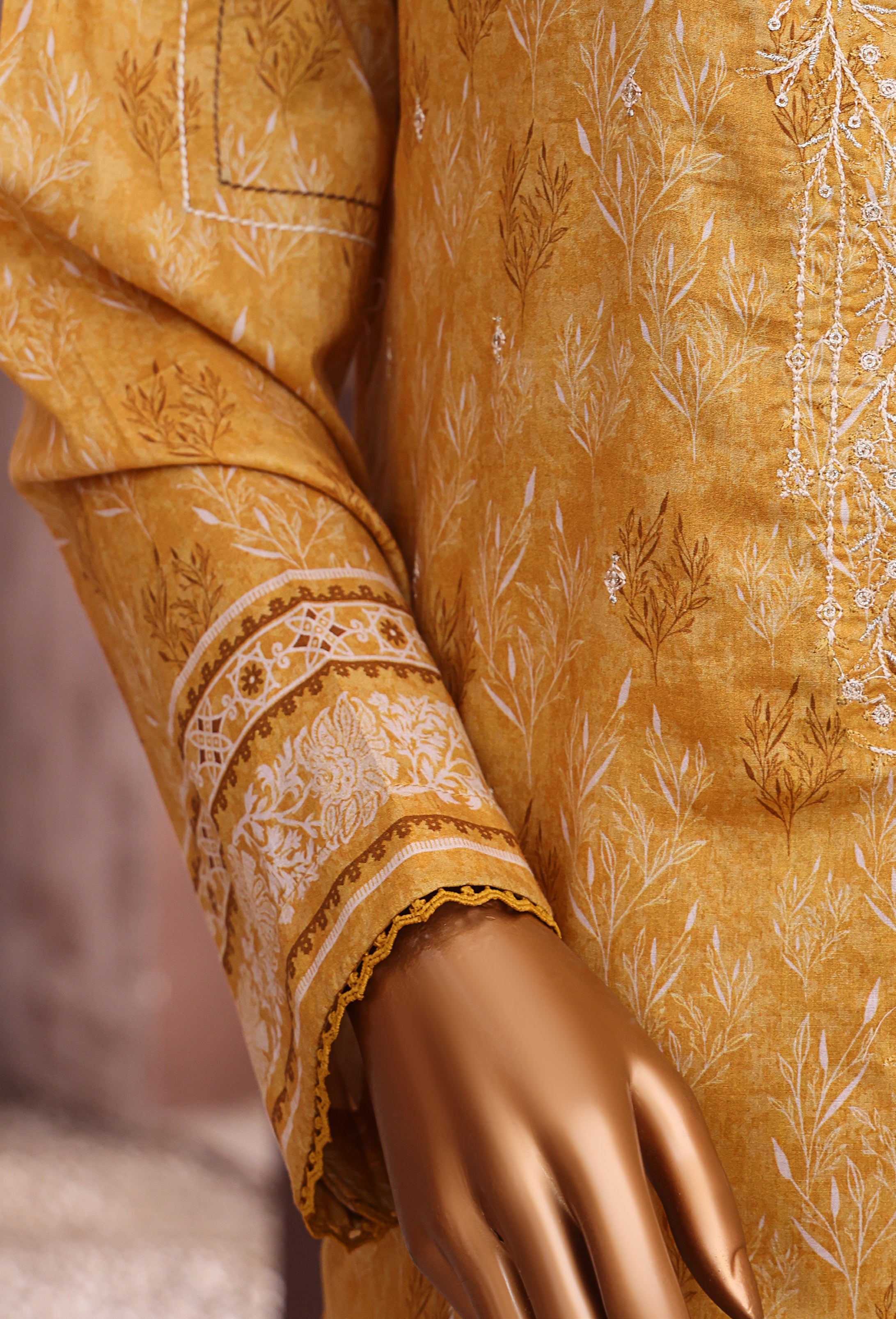 HZ Textile UNSTITCH Premium Embroidered Collection 2025 D-03