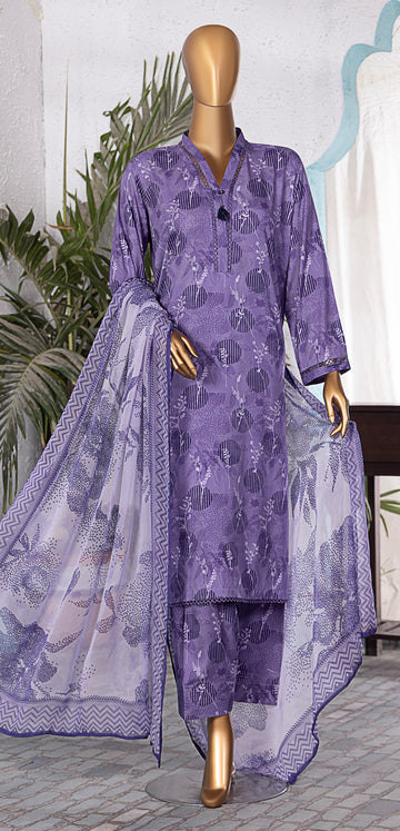 HZ Textile Unstitched Full Suit Linen Wintry Collection 25 D-03