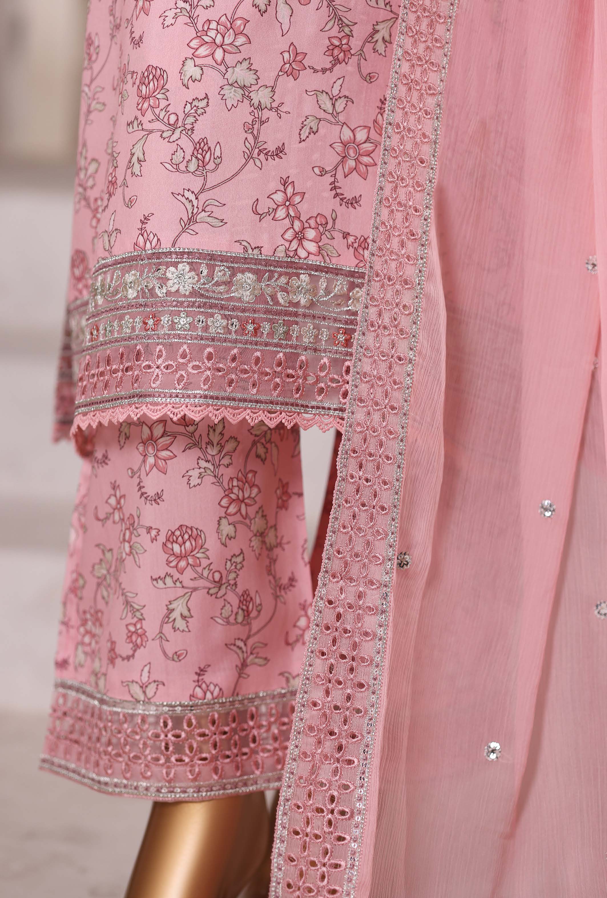 Sadabahar Luxury Viscose With Chiffon Embroidered Dupatta 3pcs Stitched Collection 2025 0-03