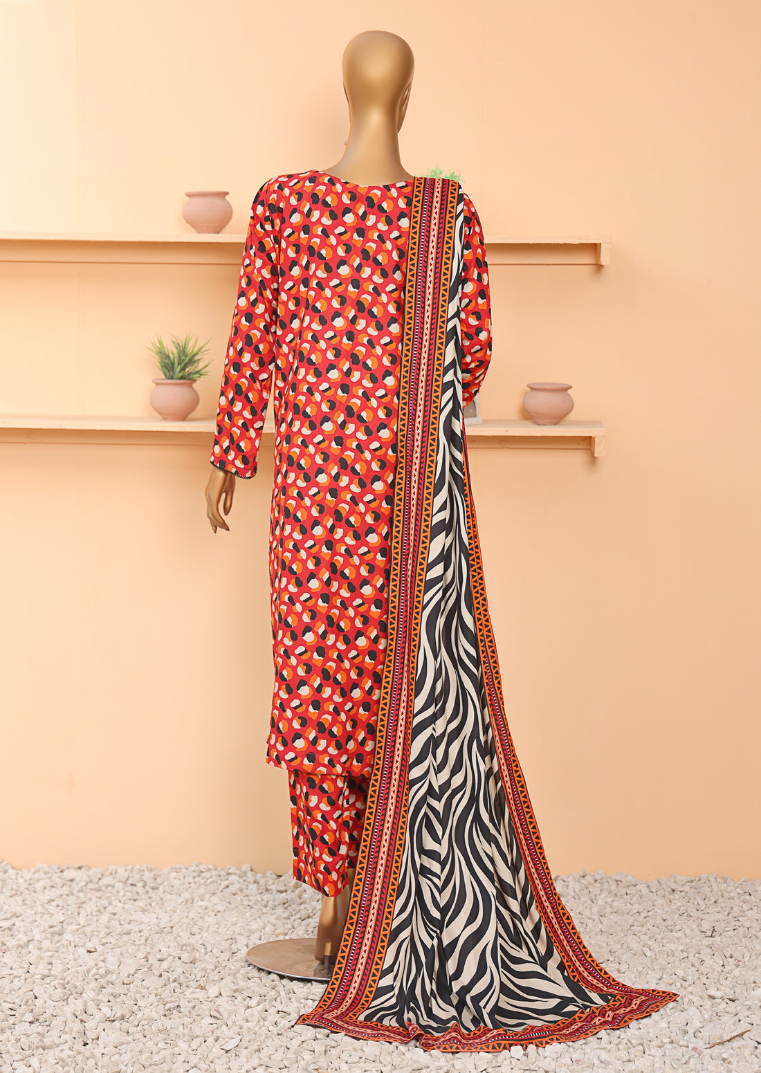 HZ Textile Unstitched Full Suit Linen Wintry Vol-4 Collection 25 D-02