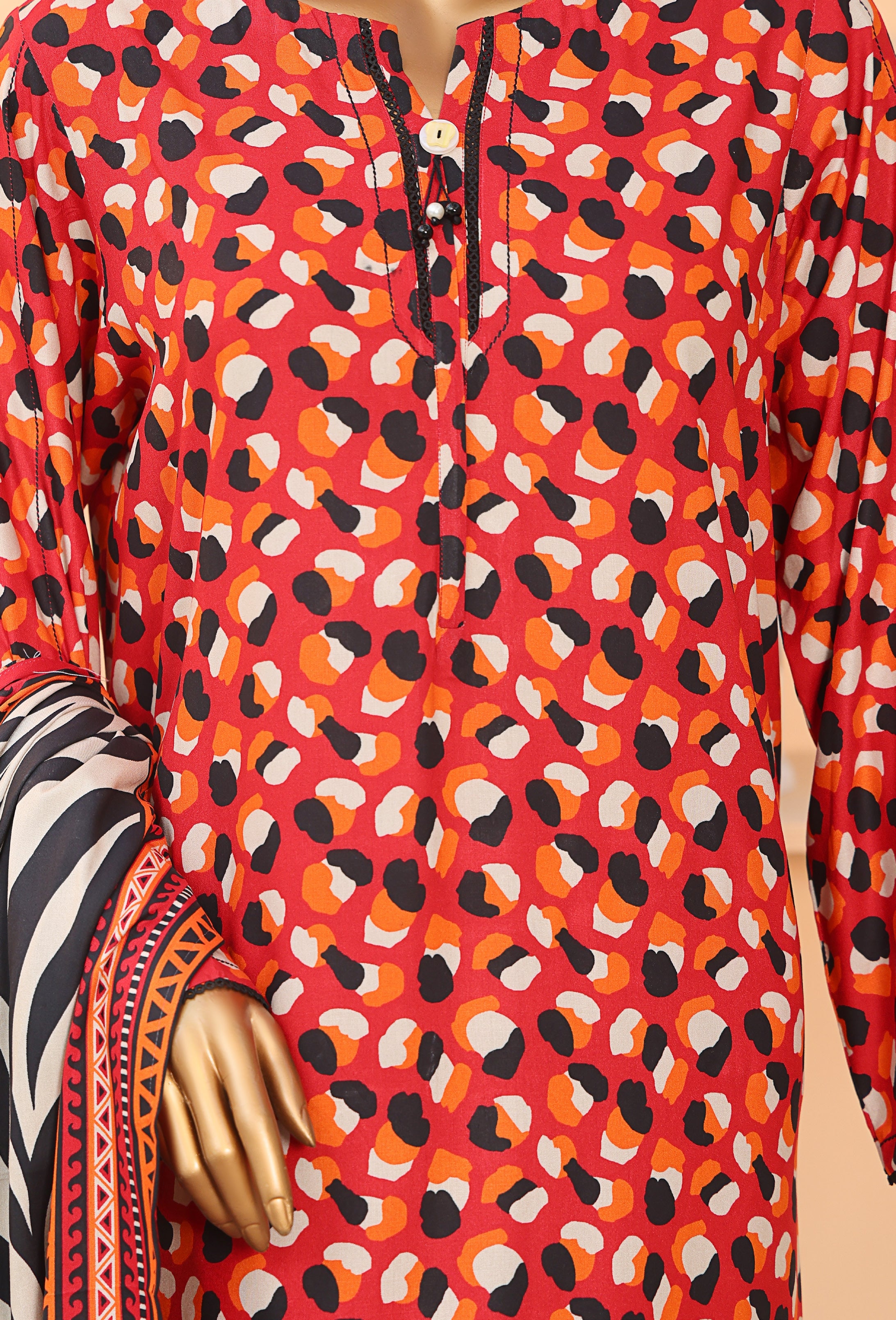 HZ Textile Unstitched Full Suit Linen Wintry Vol-4 Collection 25 D-02