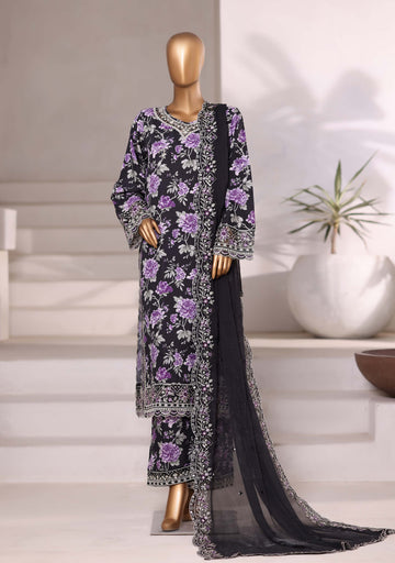 Sadabahar Luxury Viscose With Chiffon Embroidered Dupatta 3pcs Stitched Collection 2025 0-04