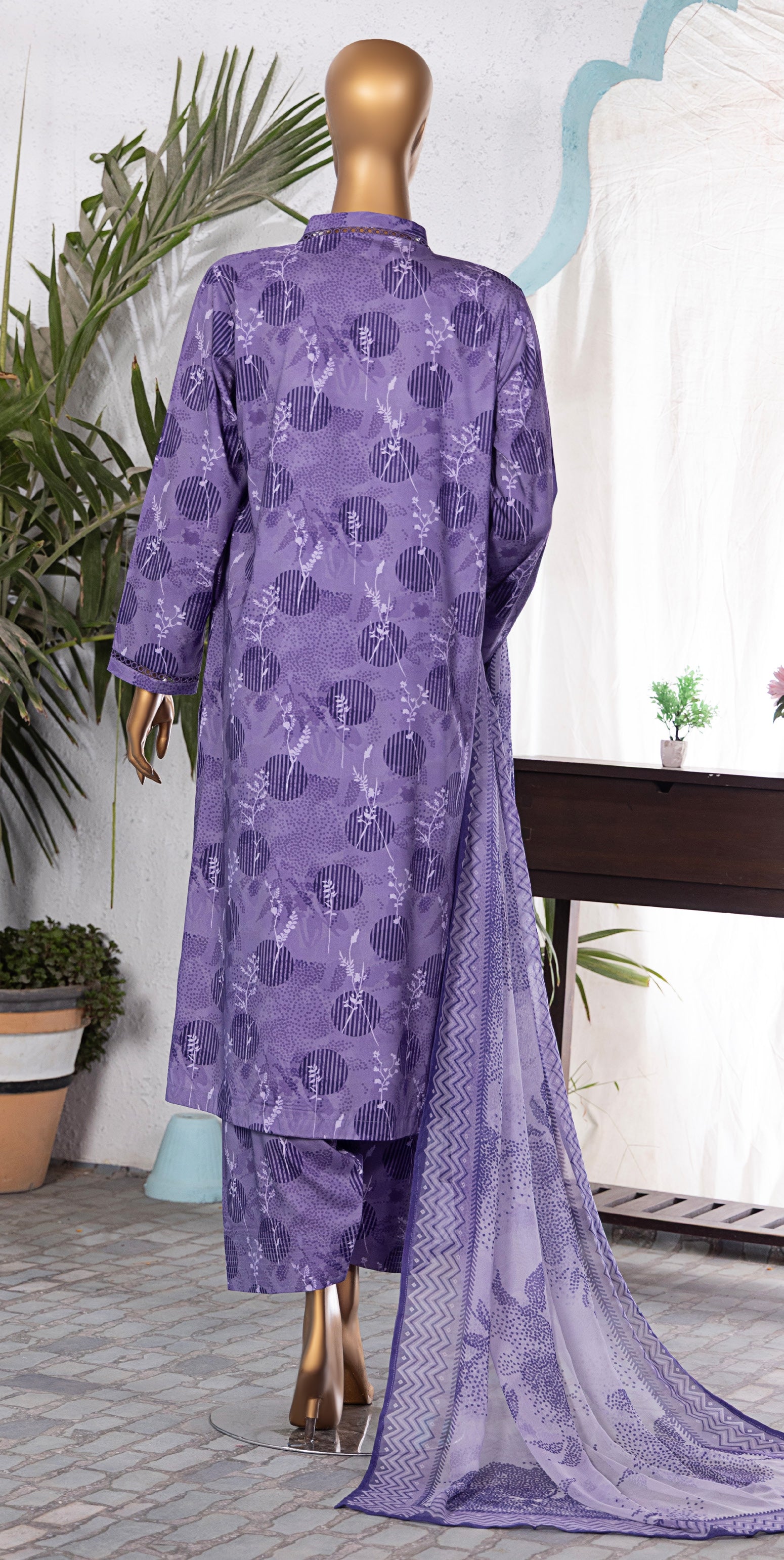 HZ Textile Unstitched Full Suit Linen Wintry Collection 25 D-03