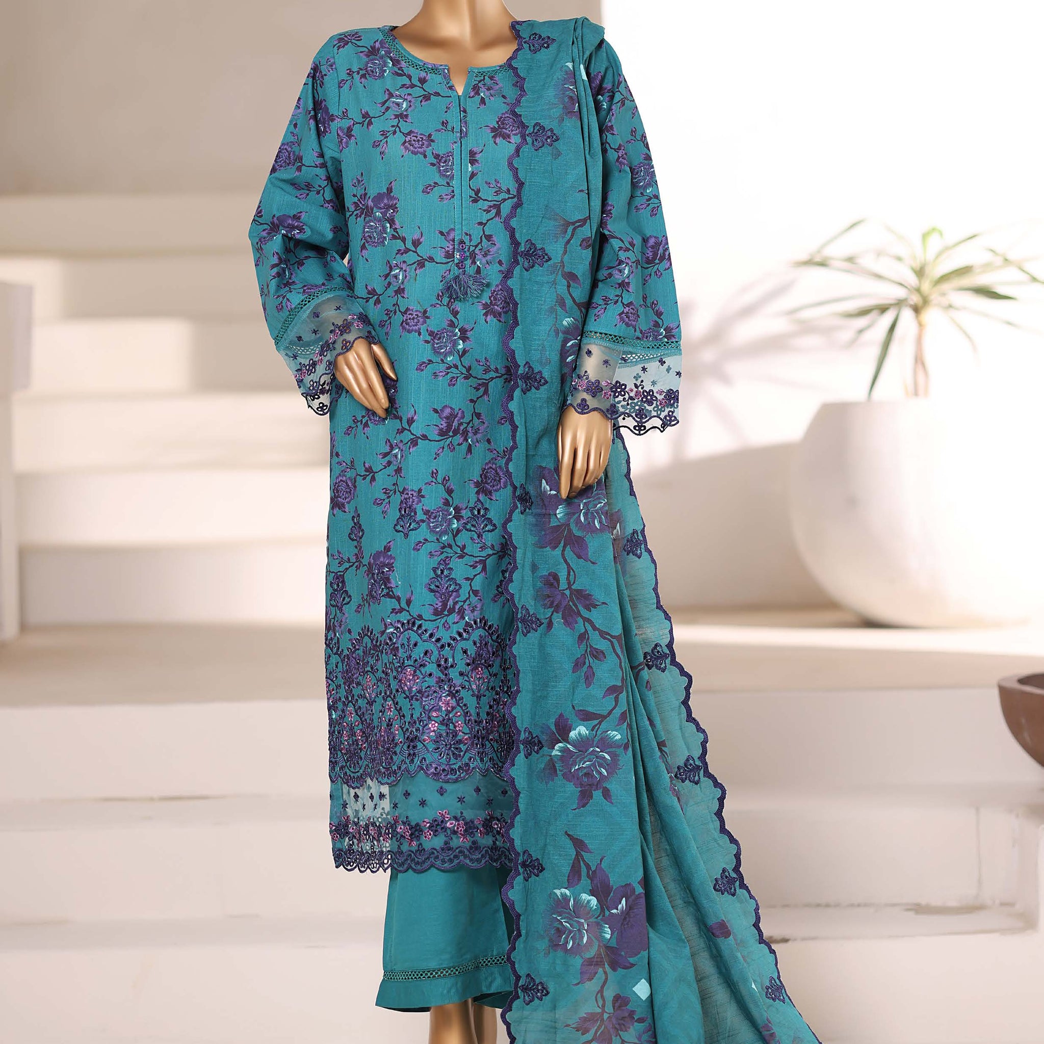 SADABAHAR RTW SIGNATURE KHADDAR EMBROIDERED 3PIECE COLLECTION 2025 SSKE -1102
