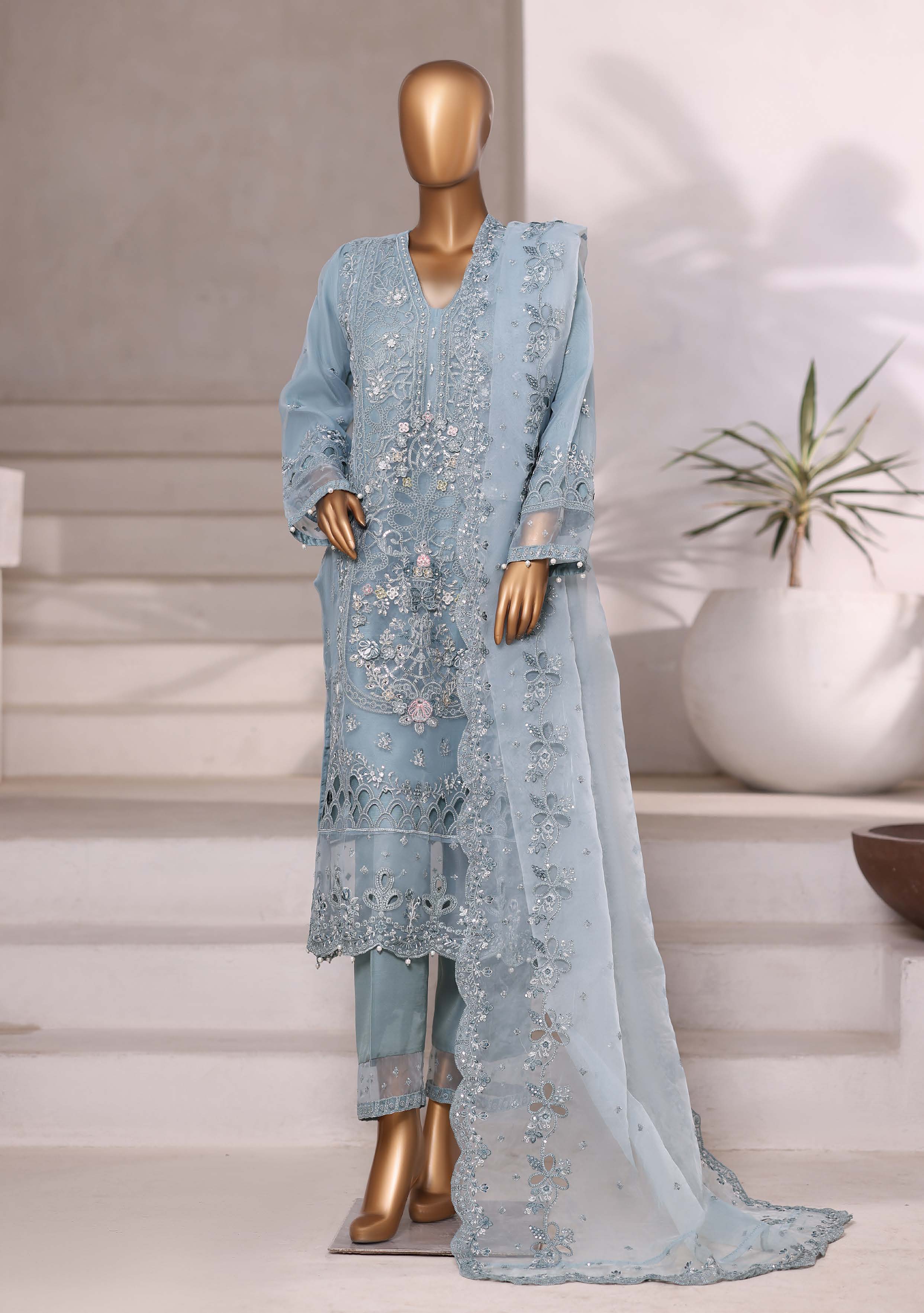 SADABAHAR LUXURY FORMAZ FESTIVE MAHPARA VOL-18 ORGANZA "EMBROIDERED 3 PIECE STITCHED COLLECTION 2025 D-04