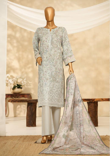 HZ Textile Ready to Wear PRINTKARI CAMBRIC Chikankari 3PC Collection 2025 D-06