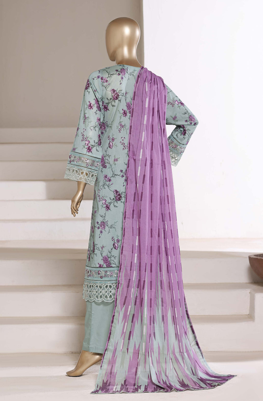 Sadabahar luxury long length Embroidery lawn 3piece stitched collection D-04