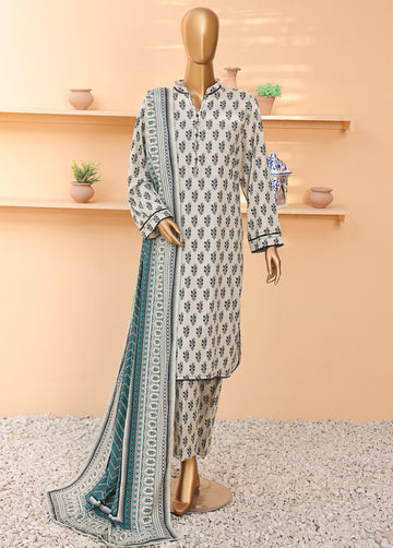 HZ Textile Unstitched Full Suit Linen Wintry Vol-4 Collection 25 D-03