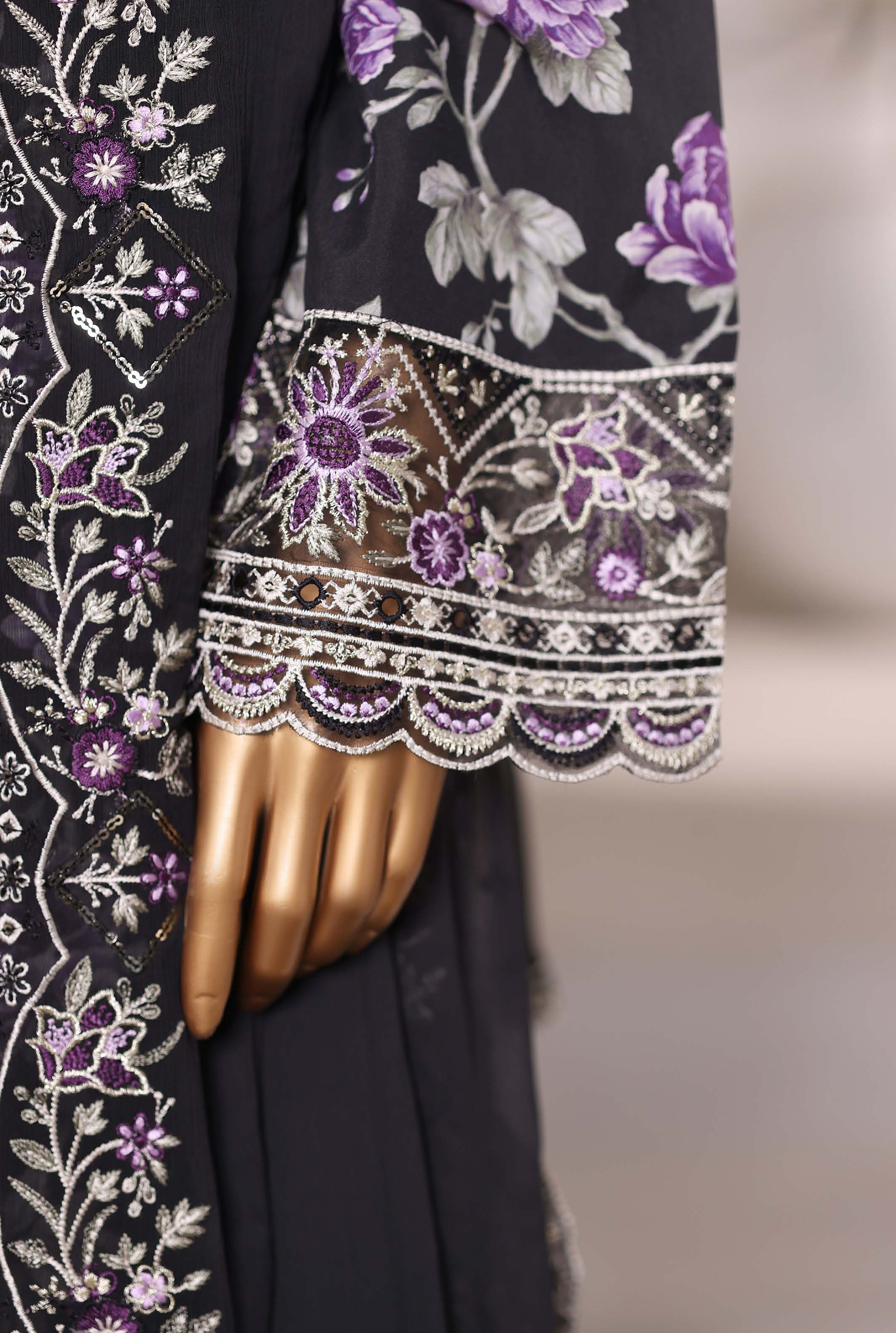 Sadabahar Luxury Viscose With Chiffon Embroidered Dupatta 3pcs Stitched Collection 2025 0-04