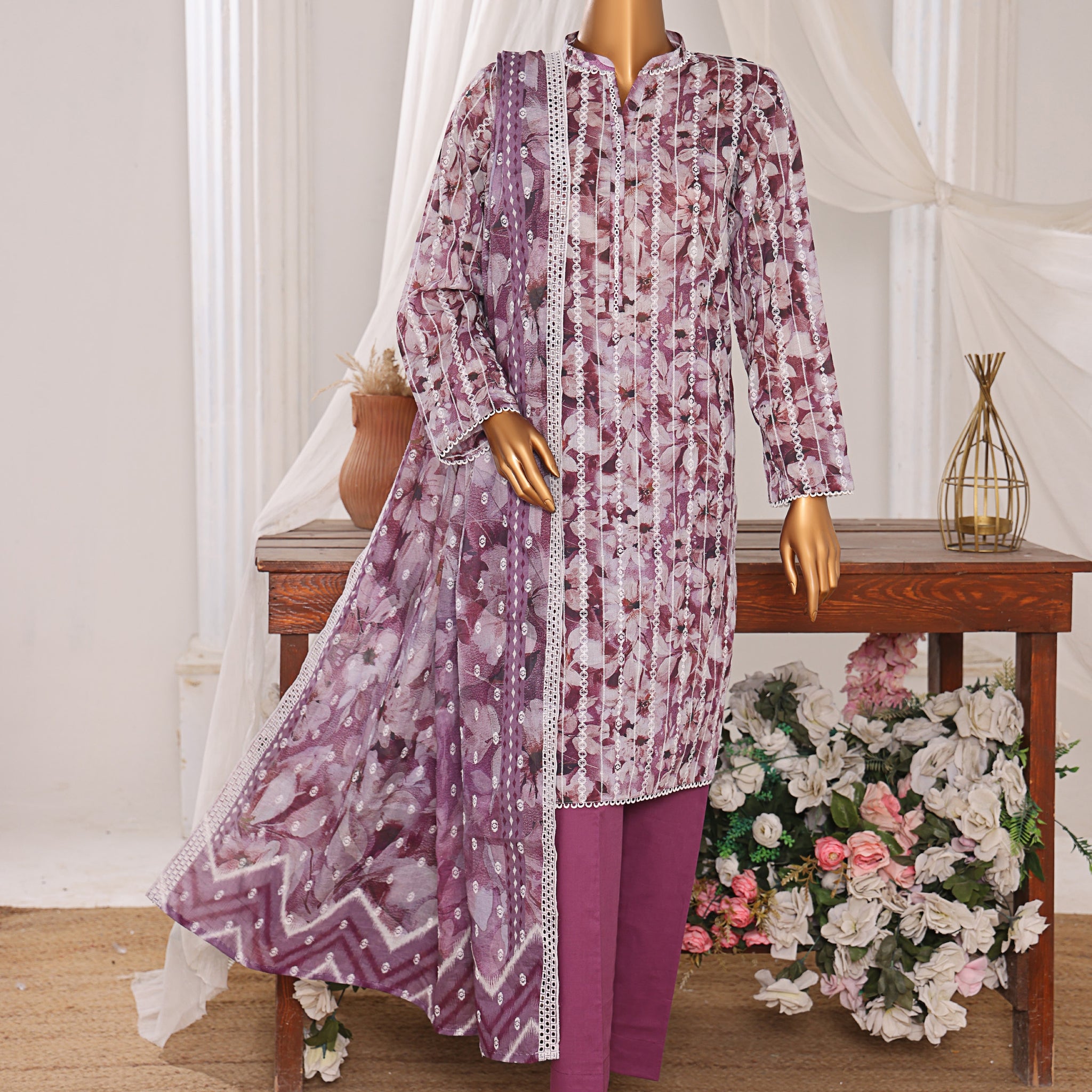 HZ Textile Unstitch Dhagakari Embroidered Collection 2025 D-04