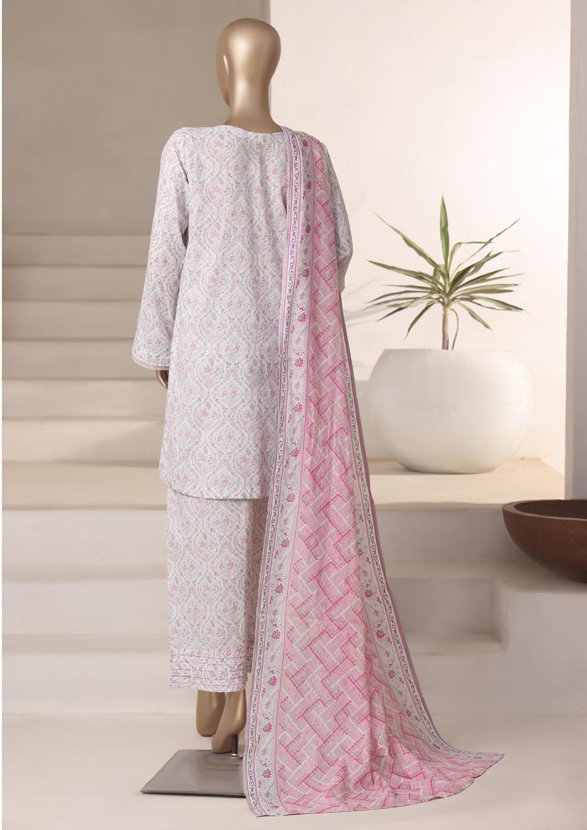 HZ Textile Ready to Wear Rozaana Cambric Printed 3PC Collection 2025 D-07