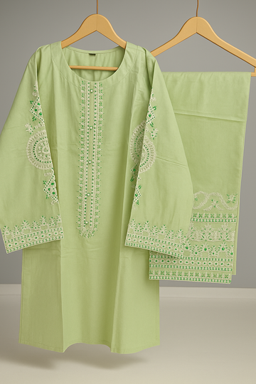 Ayesha Fabrics Present's RTW Daily Drop—Solid Cotton Shirt EMB with Cotton Trouser 2PC Collection 2025 D-08