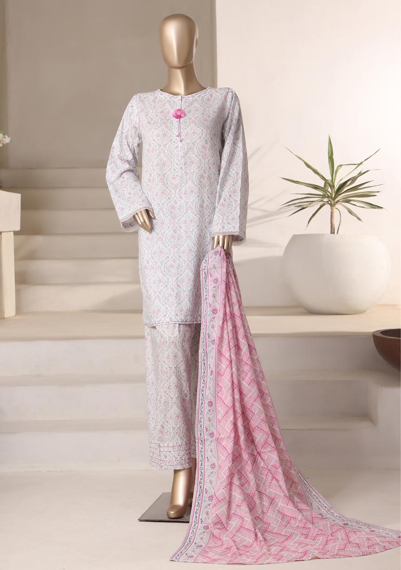 HZ Textile Ready to Wear Rozaana Cambric Printed 3PC Collection 2025 D-07
