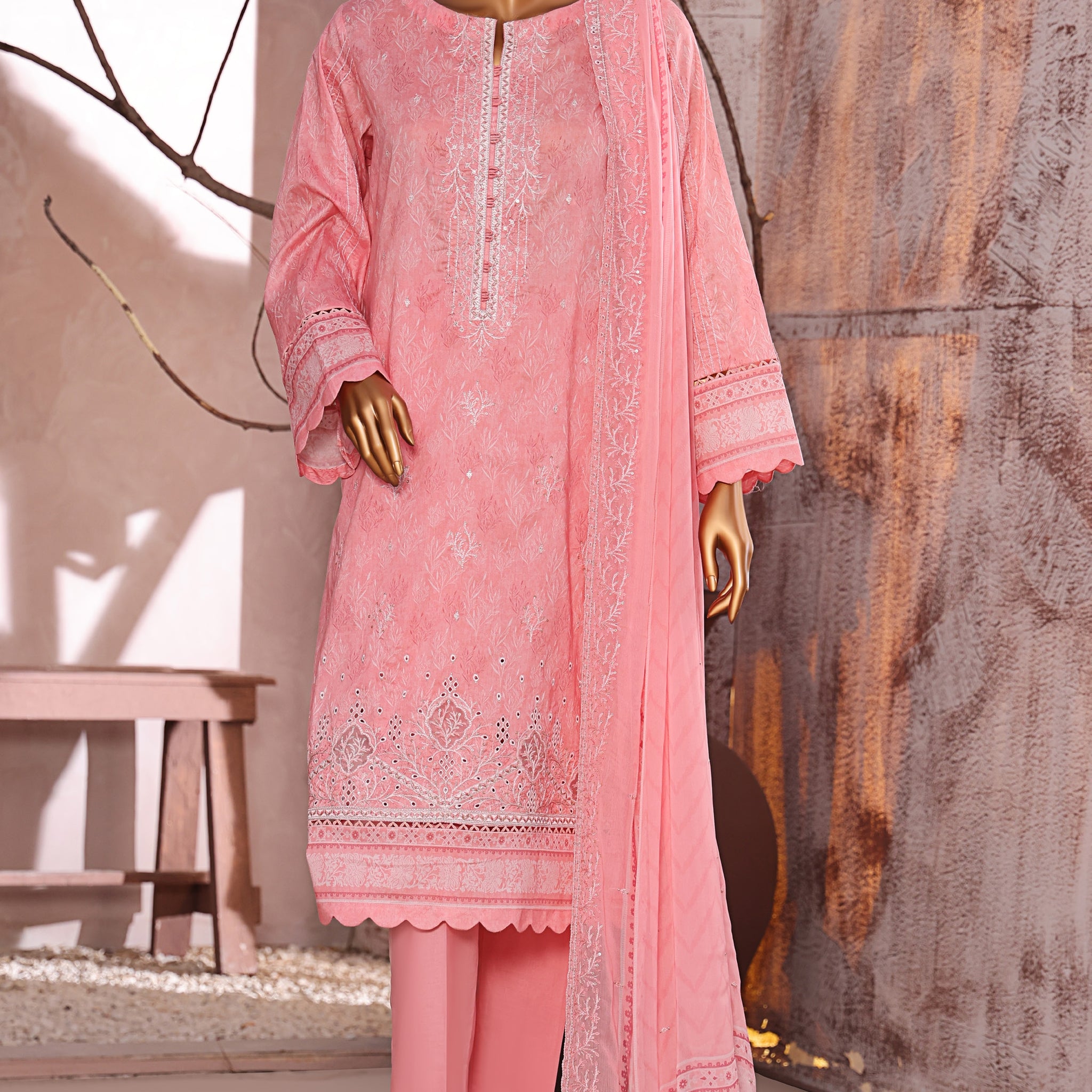 HZ Textile UNSTITCH Premium Embroidered Collection 2025 D-05