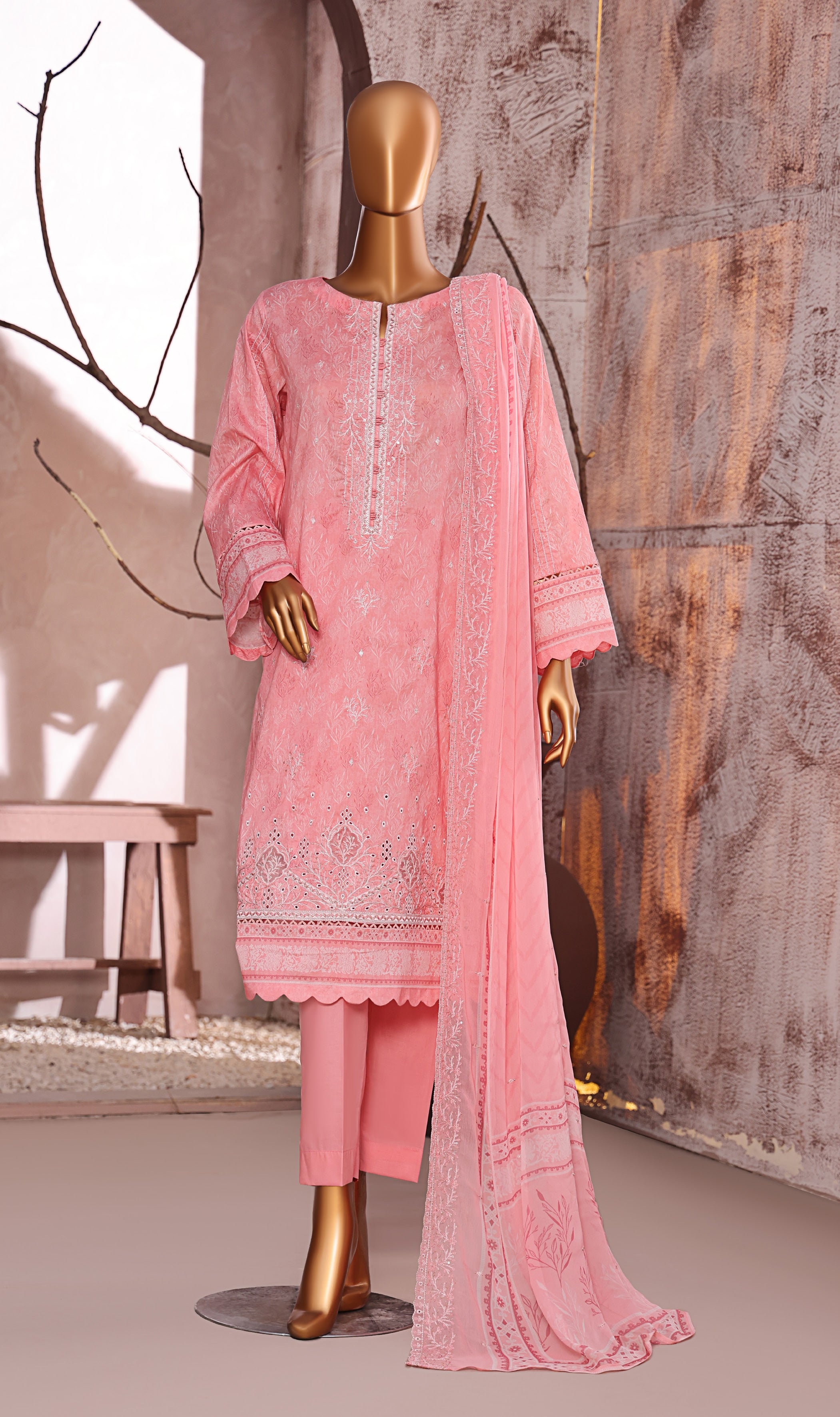 HZ Textile UNSTITCH Premium Embroidered Collection 2025 D-05