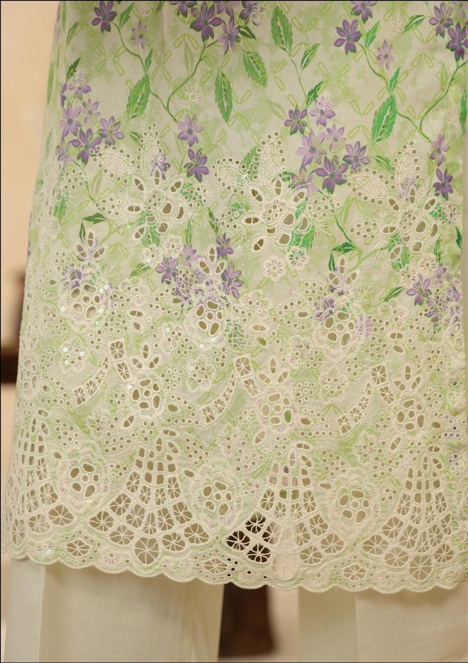 HZ Textile Ready to Wear PRINTKARI CAMBRIC Chikankari 3PC Collection 2025 D-07
